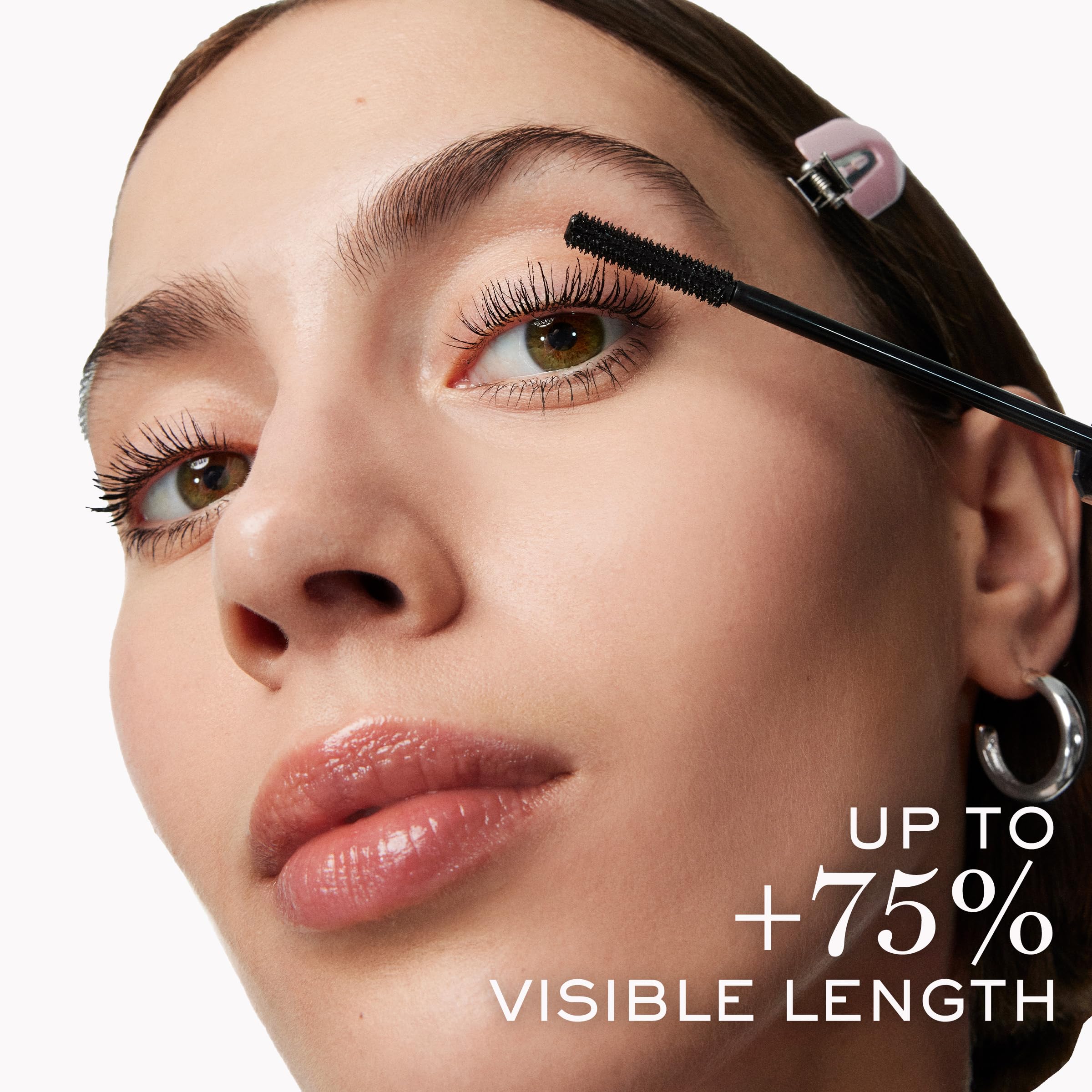 Lancôme Lash Idôle lashes before after emphasize length and flutter.