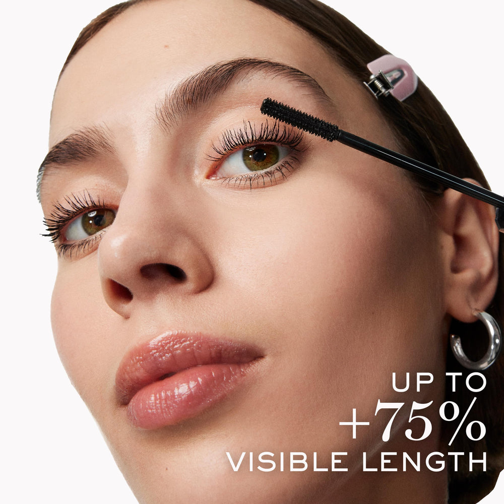 Lancôme Lash Idôle lashes before after emphasize length and flutter.