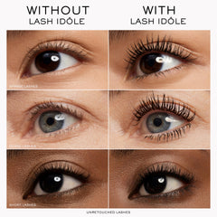 Lancôme Lash Idôle ophthalmologist-tested formula is safe for sensitive eyes with smudge resistance.