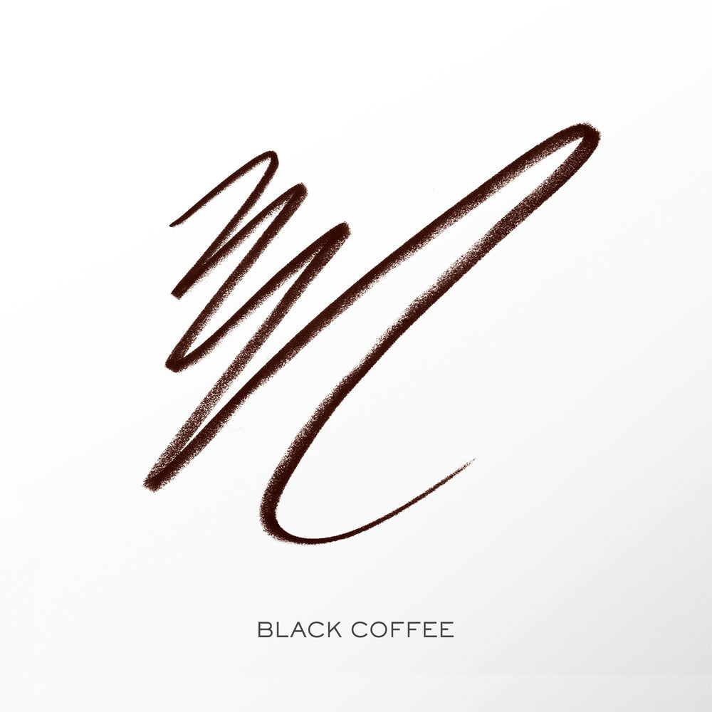 Lancome Le Crayon Khôl Eyeliner Black Coffee swatch demonstrates smudge-resistant color for long wear