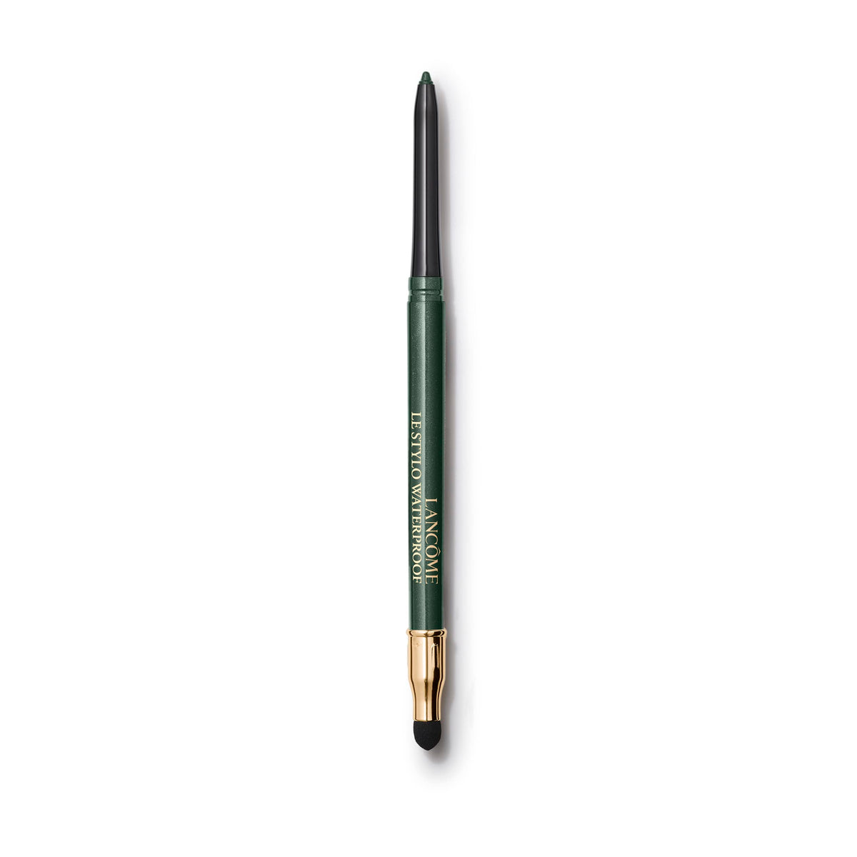 Lancôme Le Stylo Ivy close-up shows creamy waterproof pigment for all-day definition.