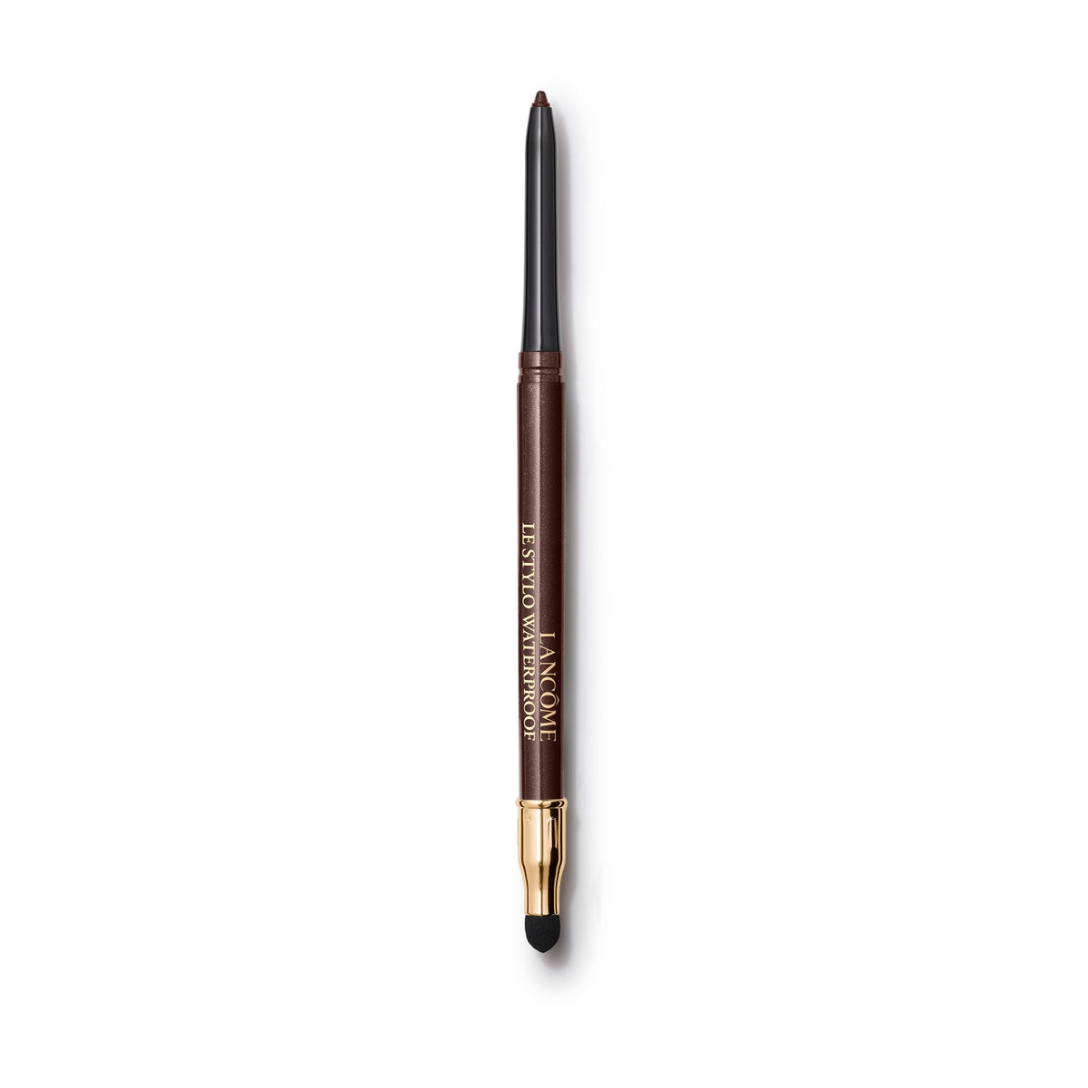 Lancôme Le Stylo Waterproof Eyeliner Chocolat swatch with rich pigment and longevity
