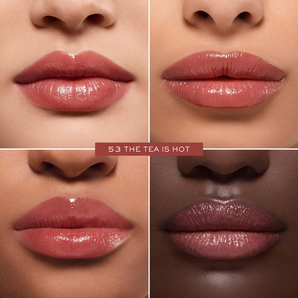 Lancôme Lip Idôle Butterglow buildable color swatch on finger