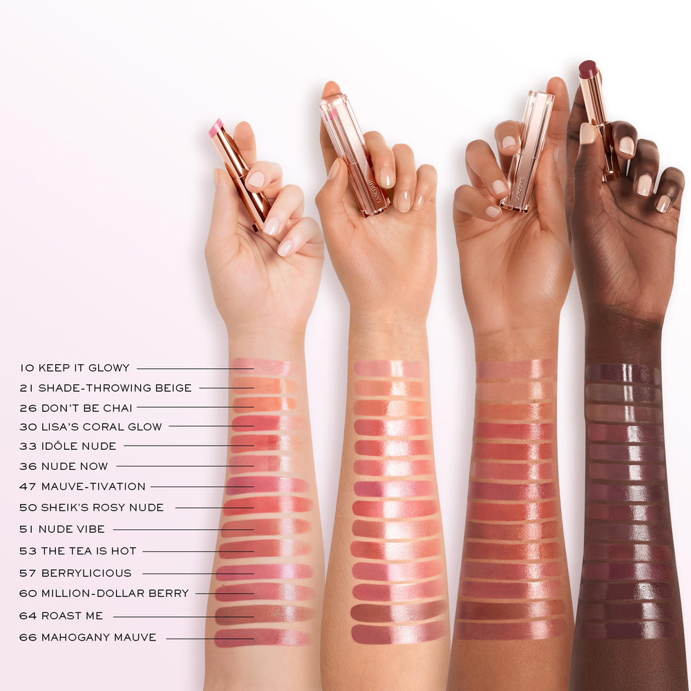 Lancôme Lip Idôle Squalane-12 Butterglow provides 24H hydration for lasting comfort.