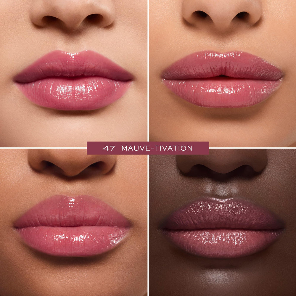 Lancôme Lip Idôle Squalane-12 Butterglow balm shows buildable color swatch.