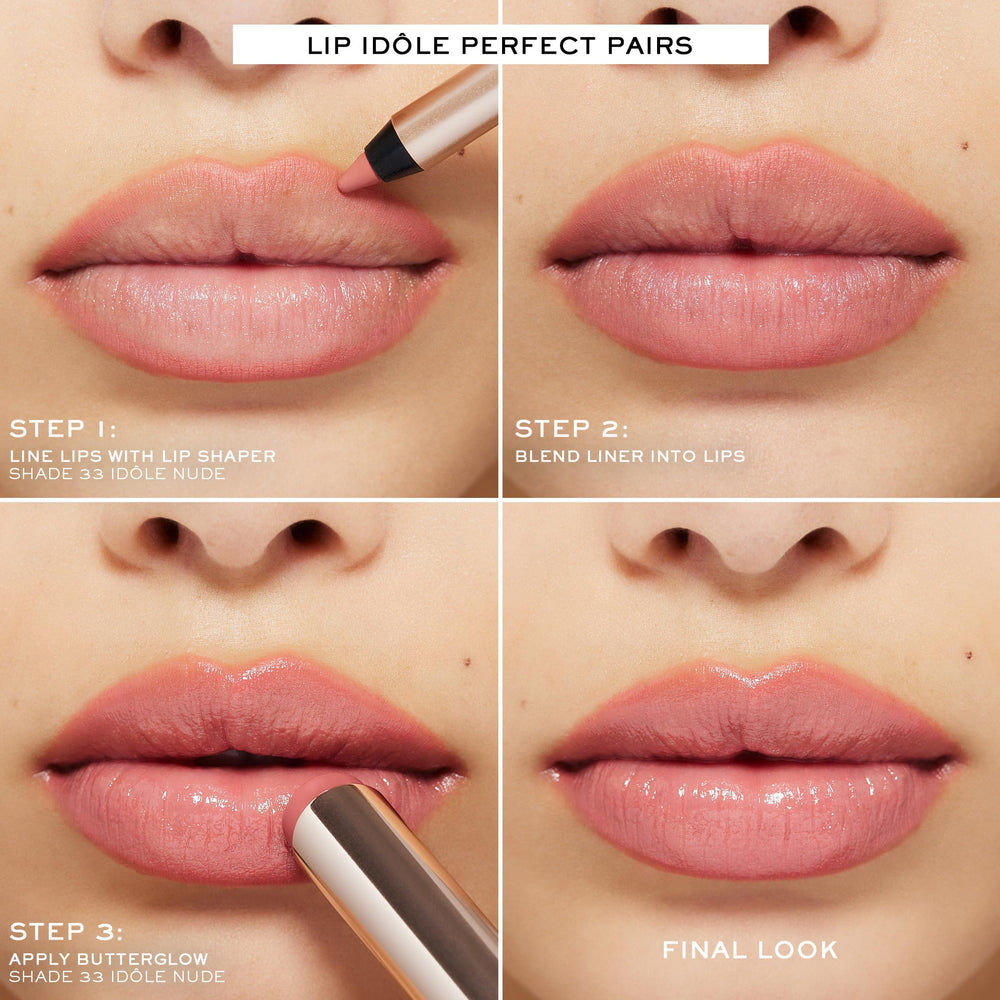 Lancôme Lip Idôle Butterglow 14-shade swatches for versatile looks.