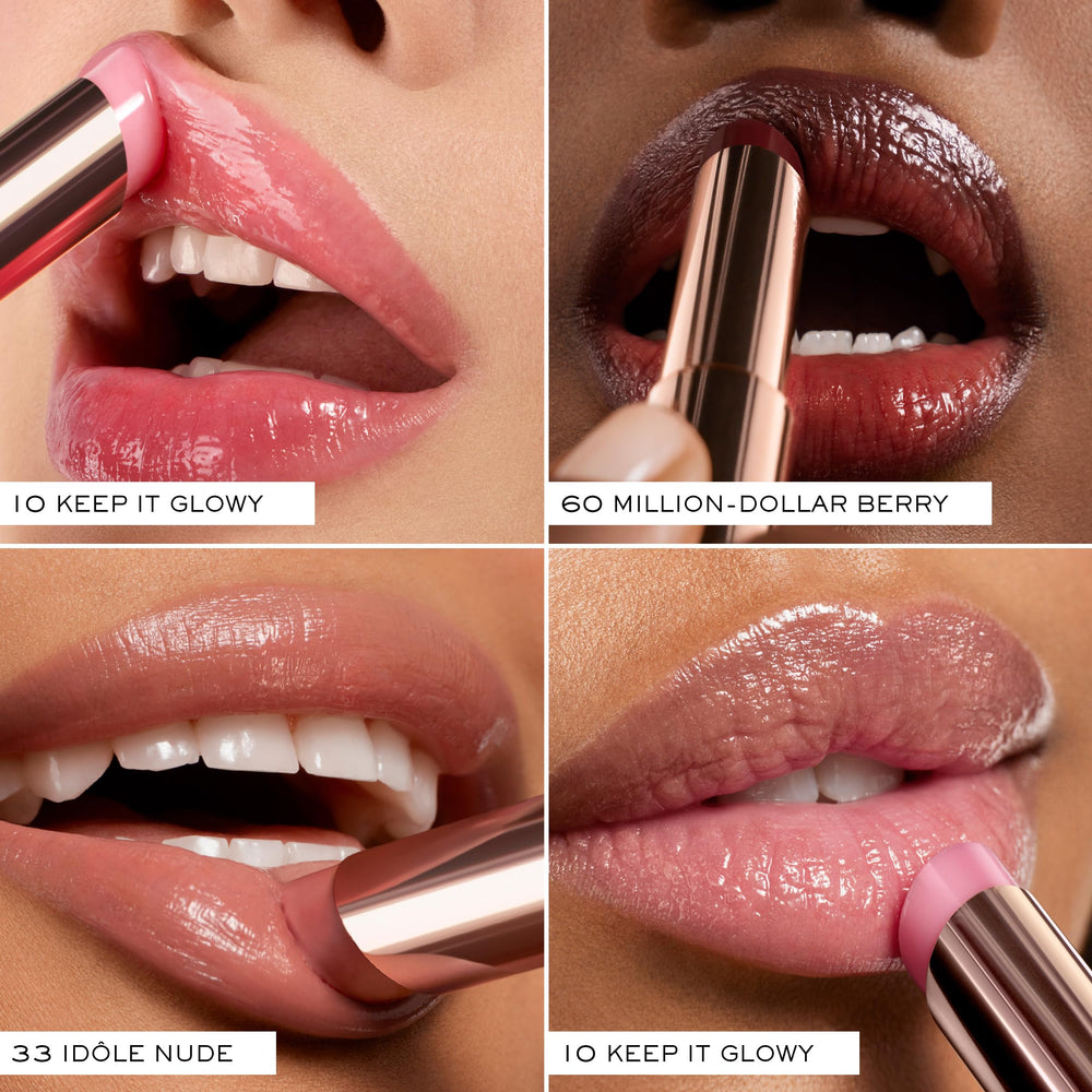 Lancôme Lip Idôle Squalane-12 Butterglow with ceramides supports moisture barrier.