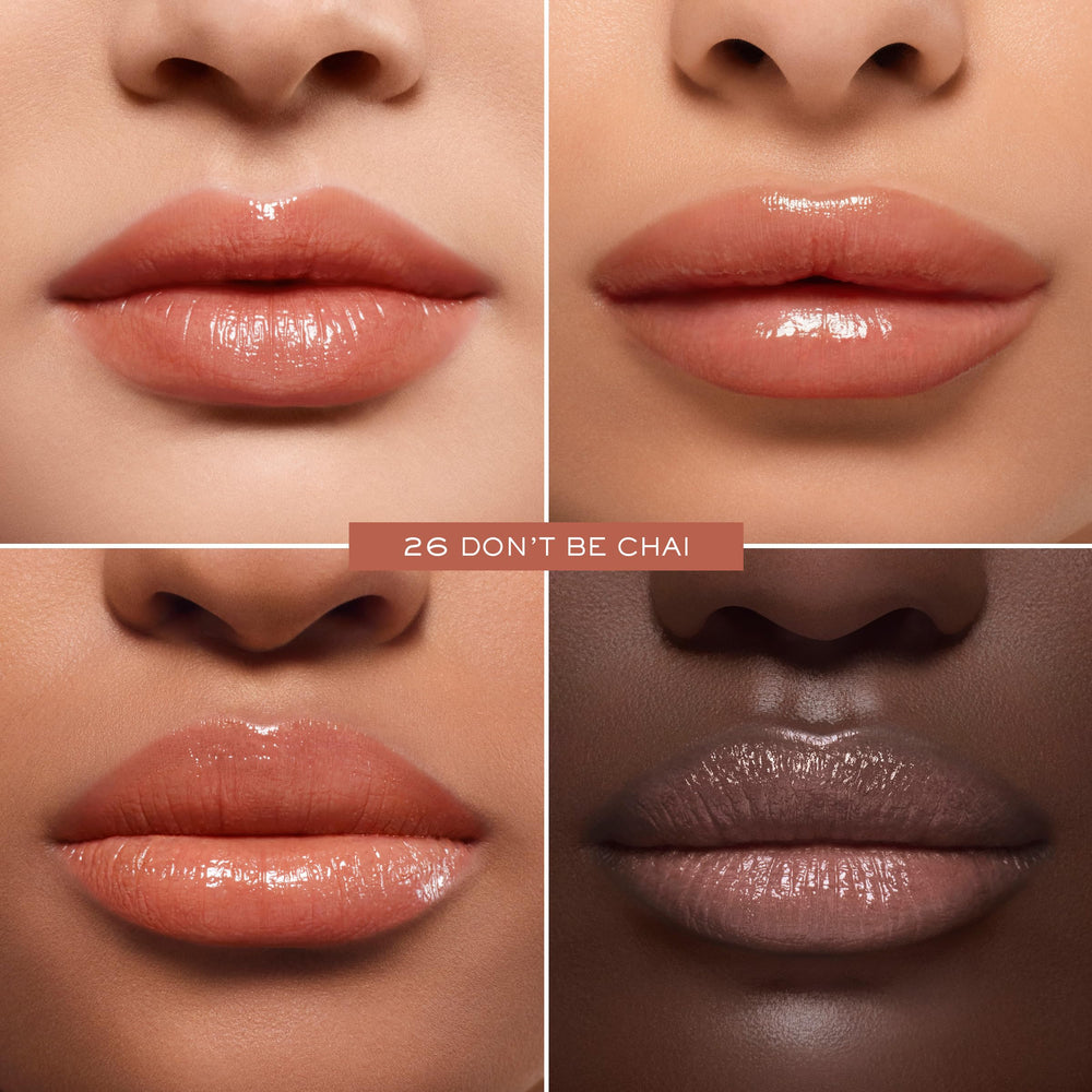 Lancôme Lip Idôle Squalane-12 Butterglow blends shea butter for rich conditioning.