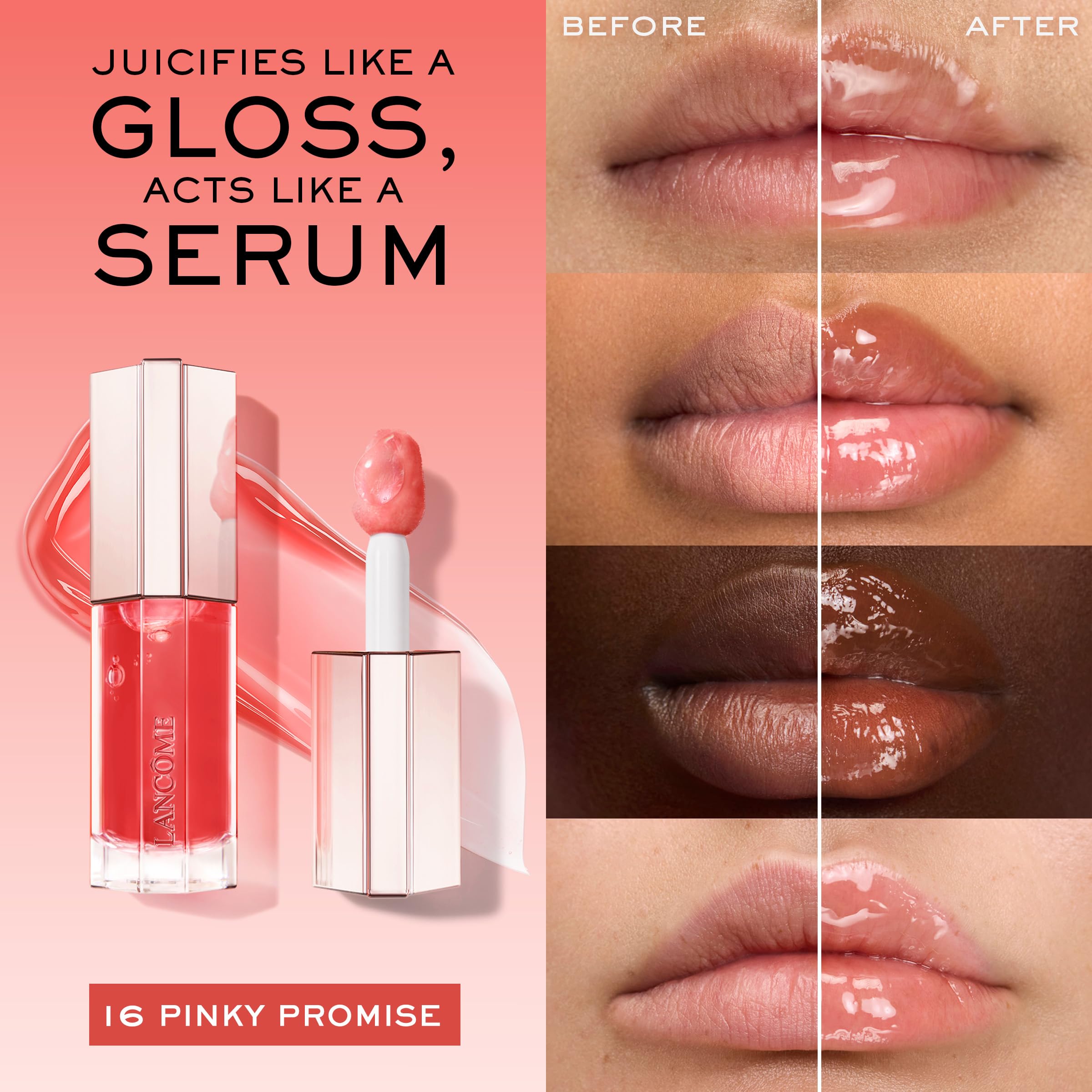 Lancôme Lip Idôle JuicyTreat gloss swirl highlights instant hydration in one swipe