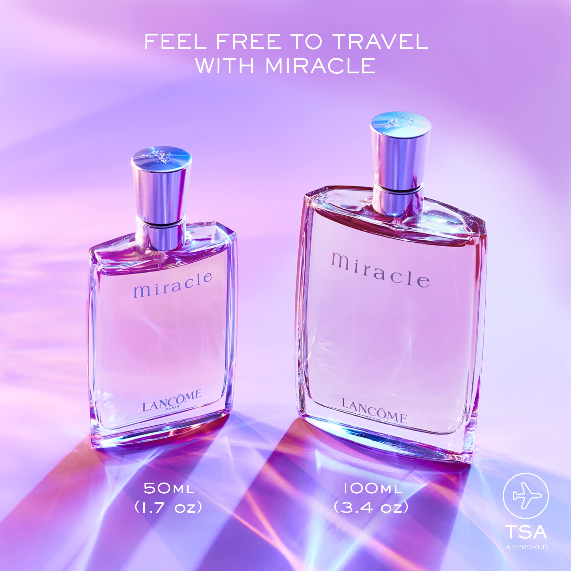 Lancôme Miracle EDP applied to pulse points for lasting floral warmth.