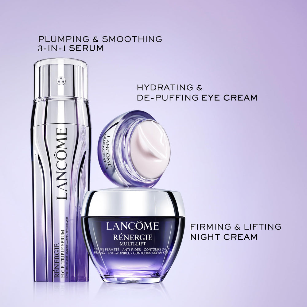 Lancôme Rénergie Lift Night Cream ingredients spotlight references hyaluronic acid, linseed extract, and shea butter