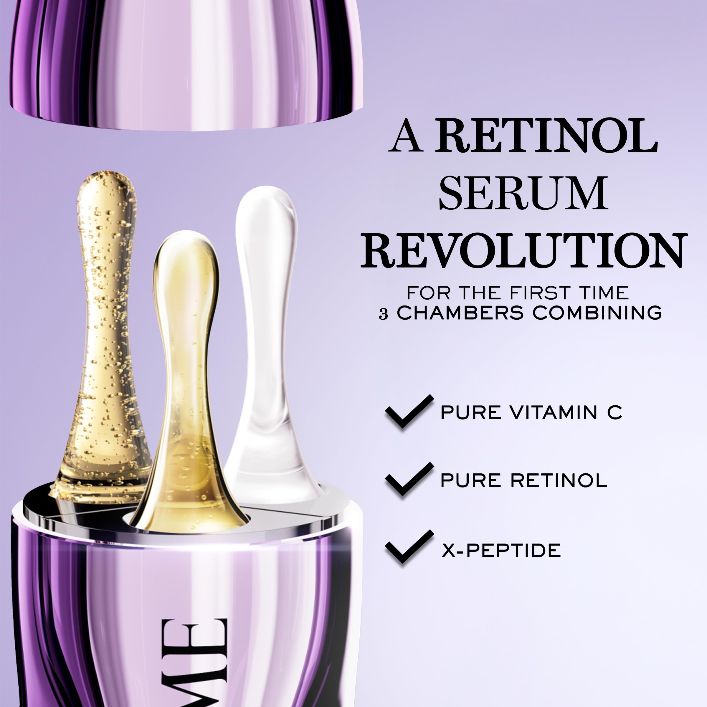 Lancôme Rénergie C.R.x ingredient icons imply multi-action actives.