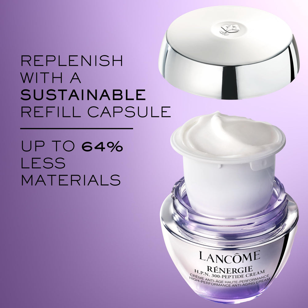 Lancôme Rénergie H.P.N. cream applied to neck area for firming ritual.
