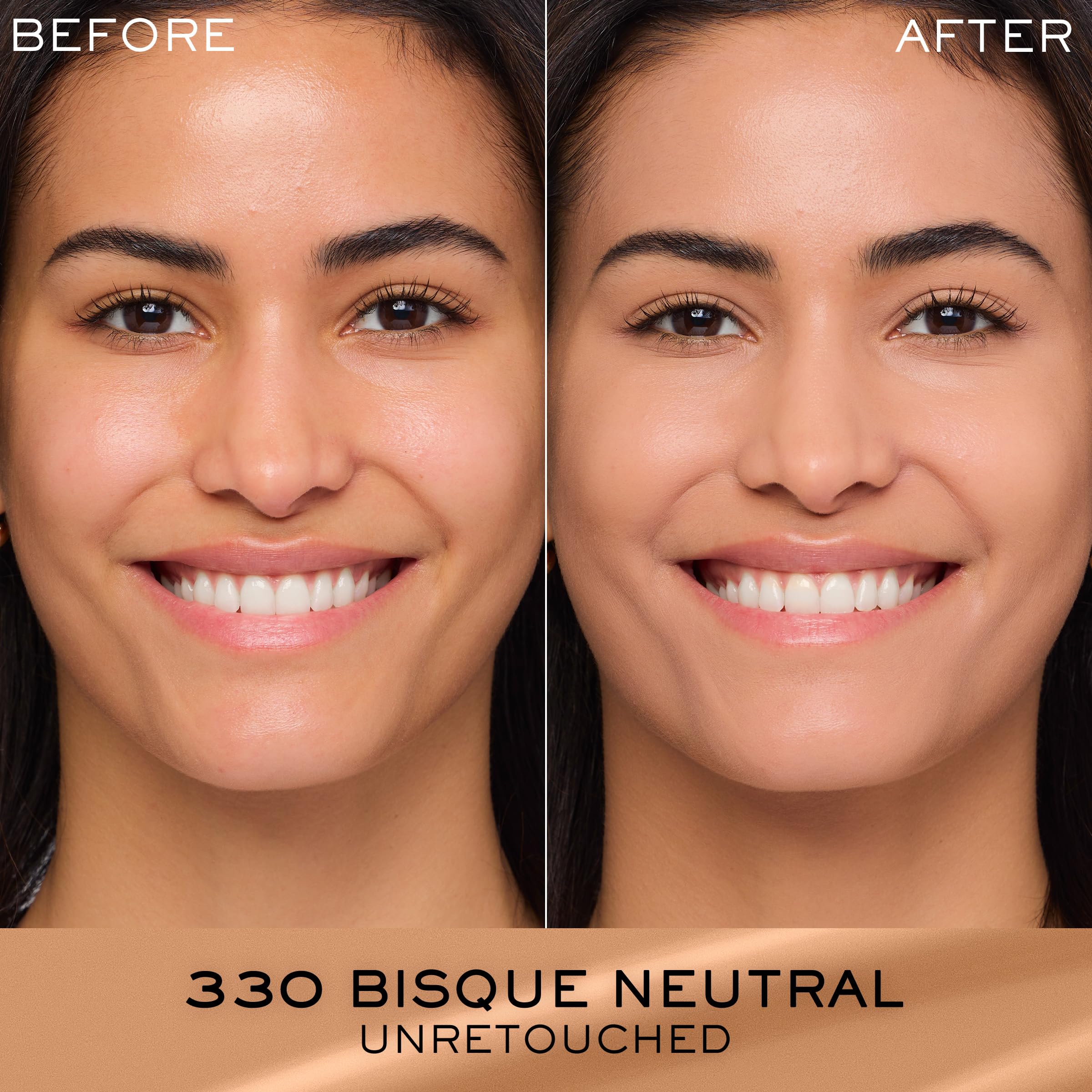 Lancôme Renergie Lift application on face reveals smoothing texture and natural luminosity.