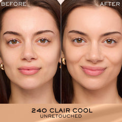 Lancôme Renergie Lift Foundation swatch on cheek demonstrates medium to full coverage