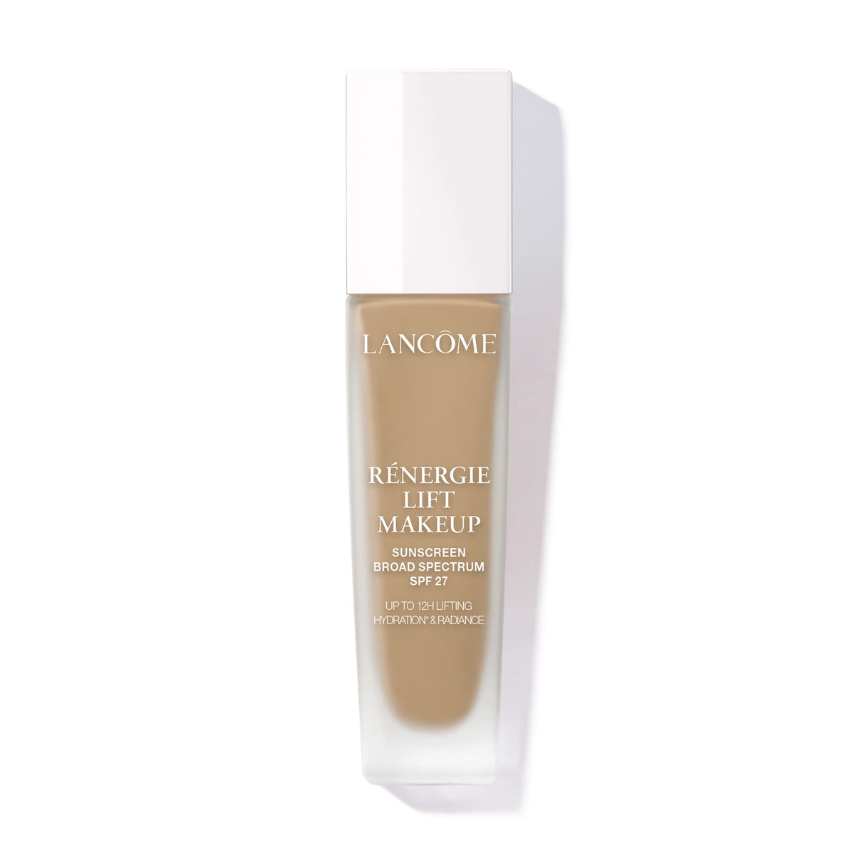Lancôme Renergie Lift foundation bottle closeup highlights radiant finish and hydration