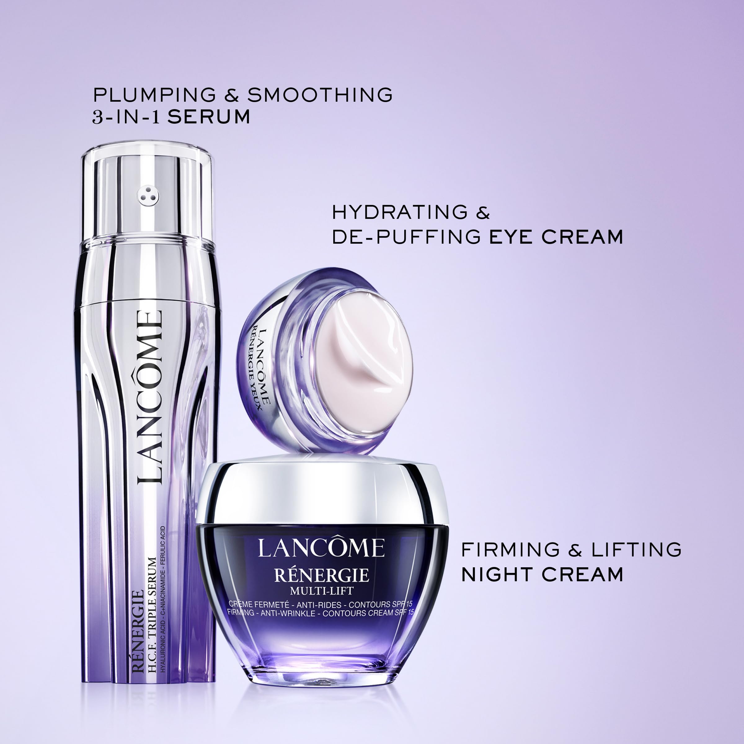 Lancôme Rénergie Lift Night Cream shea butter texture emphasizes nourishing overnight moisture