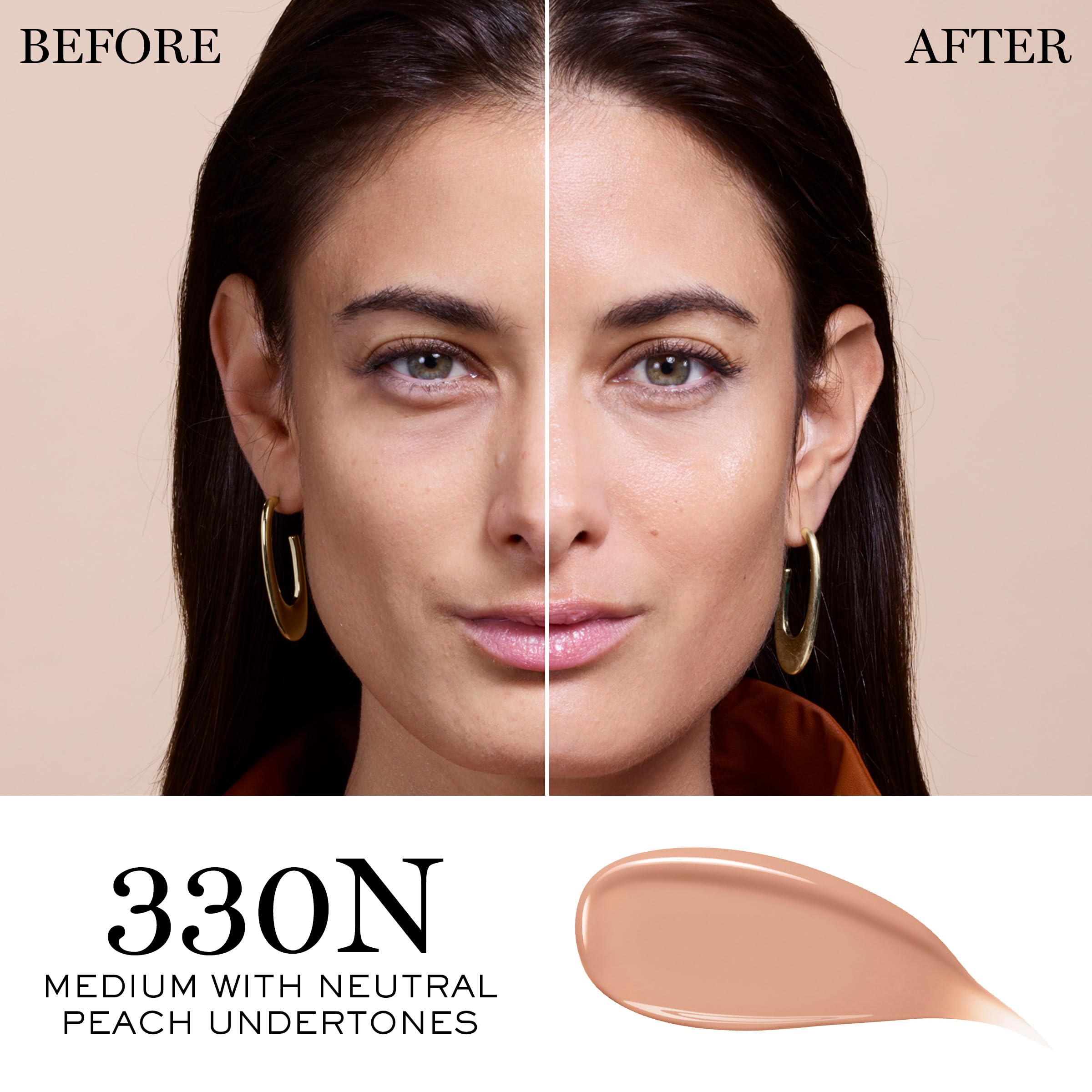 Lancôme Teint Idole Ultra Wear glow finish swirl highlighting hydrating serum base for smooth skin.