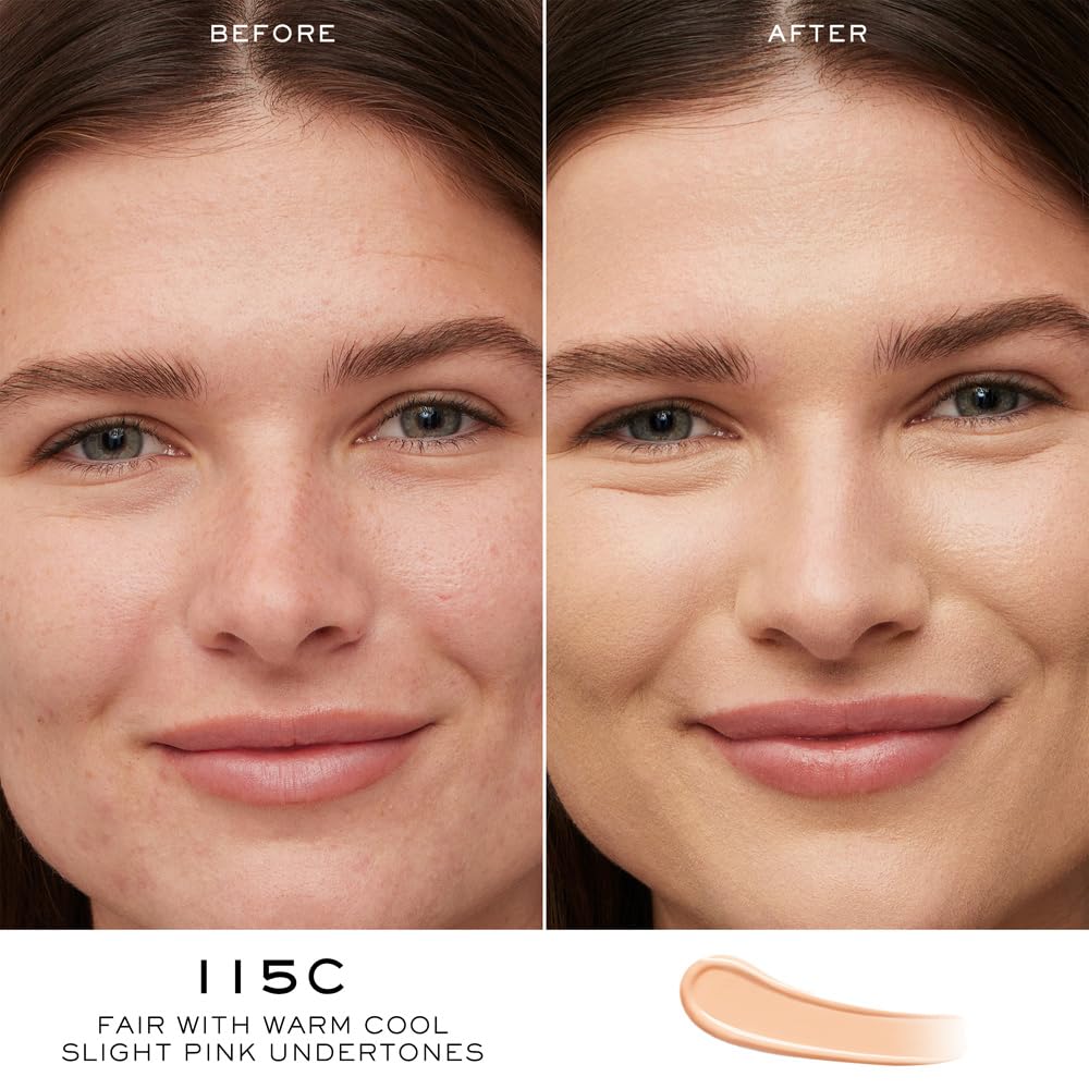 Lancôme Teint Idole swatches showing medium buildable coverage on diverse tones