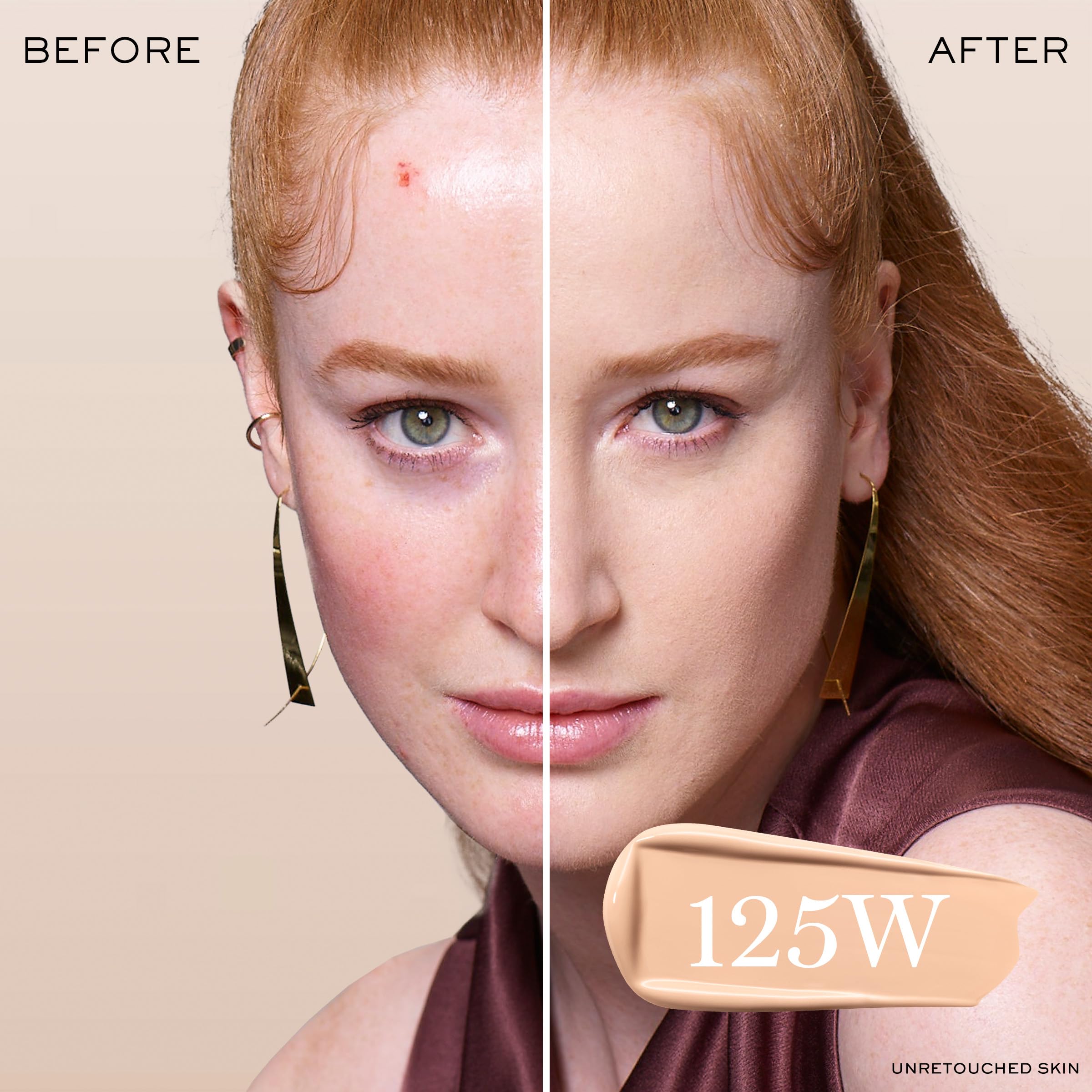 Lancôme Teint Idole Ultra Wear texture-on-skin swatch reveals natural matte finish.