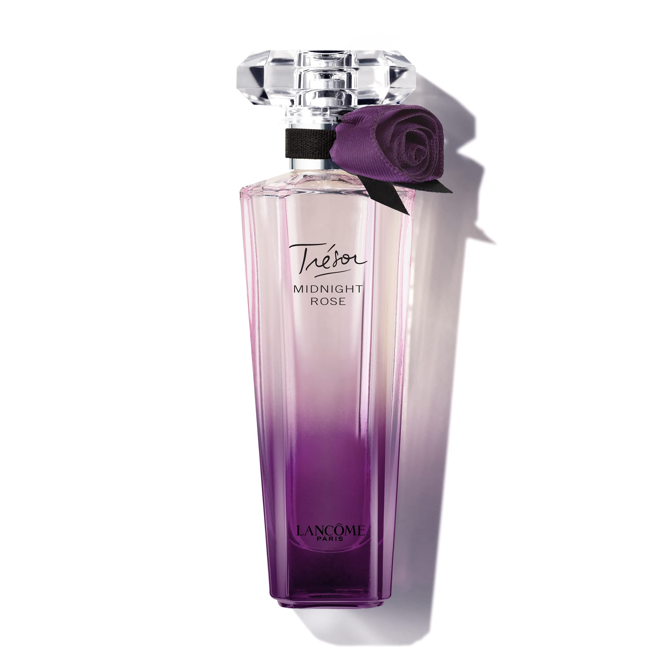 Lancôme Trésor Midnight EDP bottle shown, long-lasting warmth for evening wear.