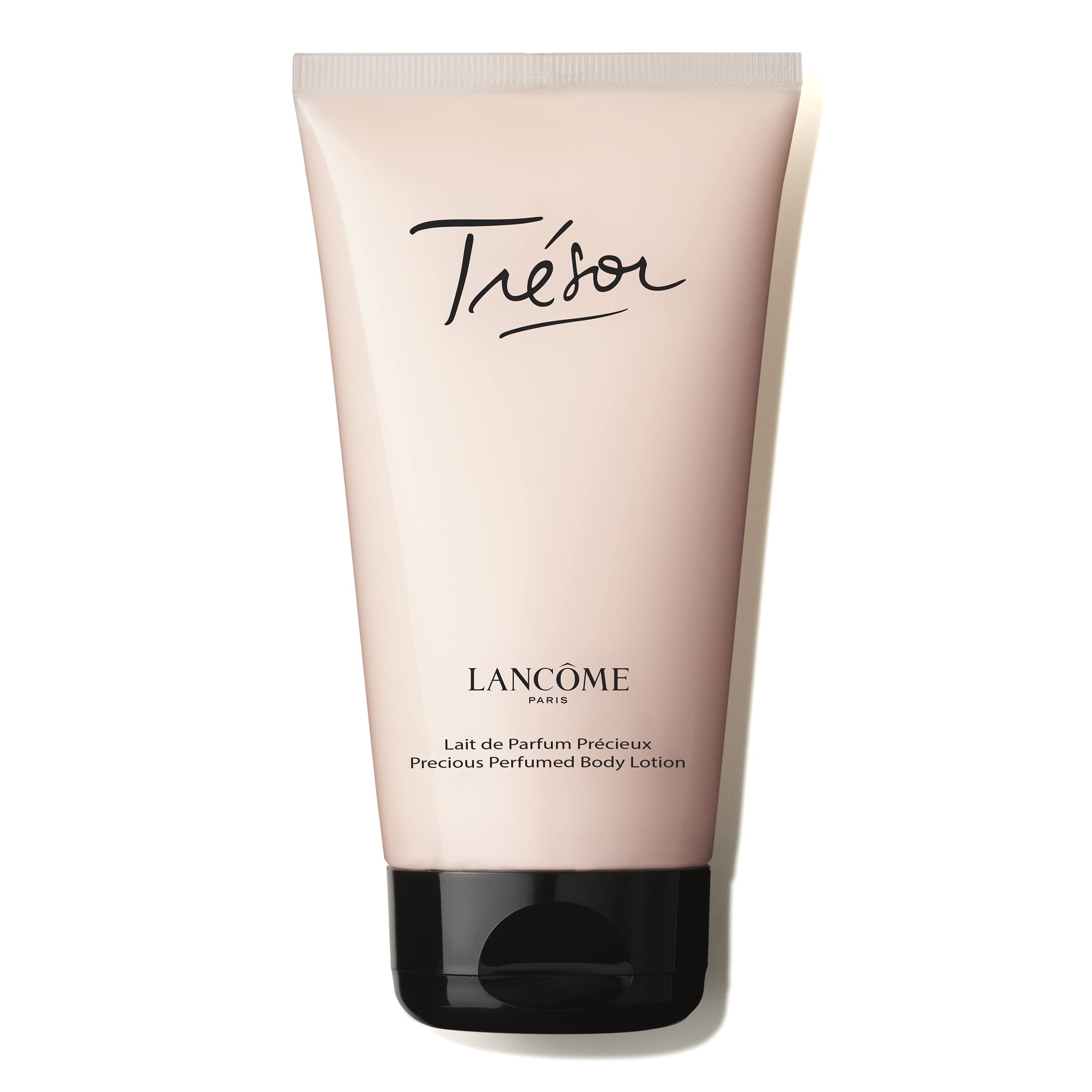 Lancôme Trésor scented body lotion application shows smooth, fast-absorbing hydration