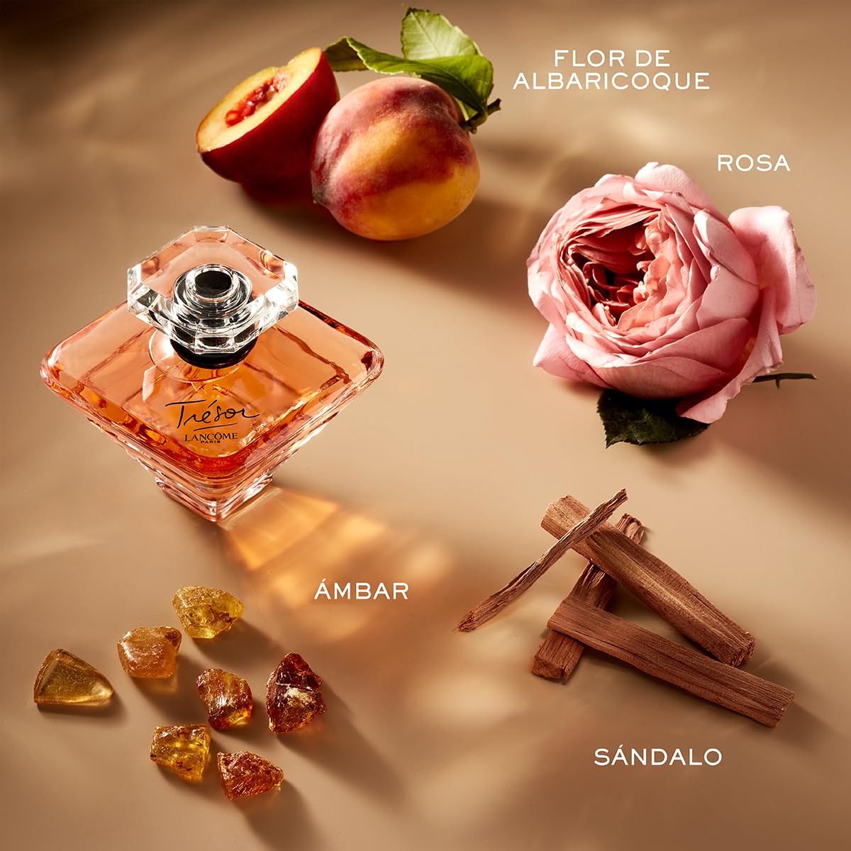 Lancôme Trésor top-note blend of apricot blossom and rose.