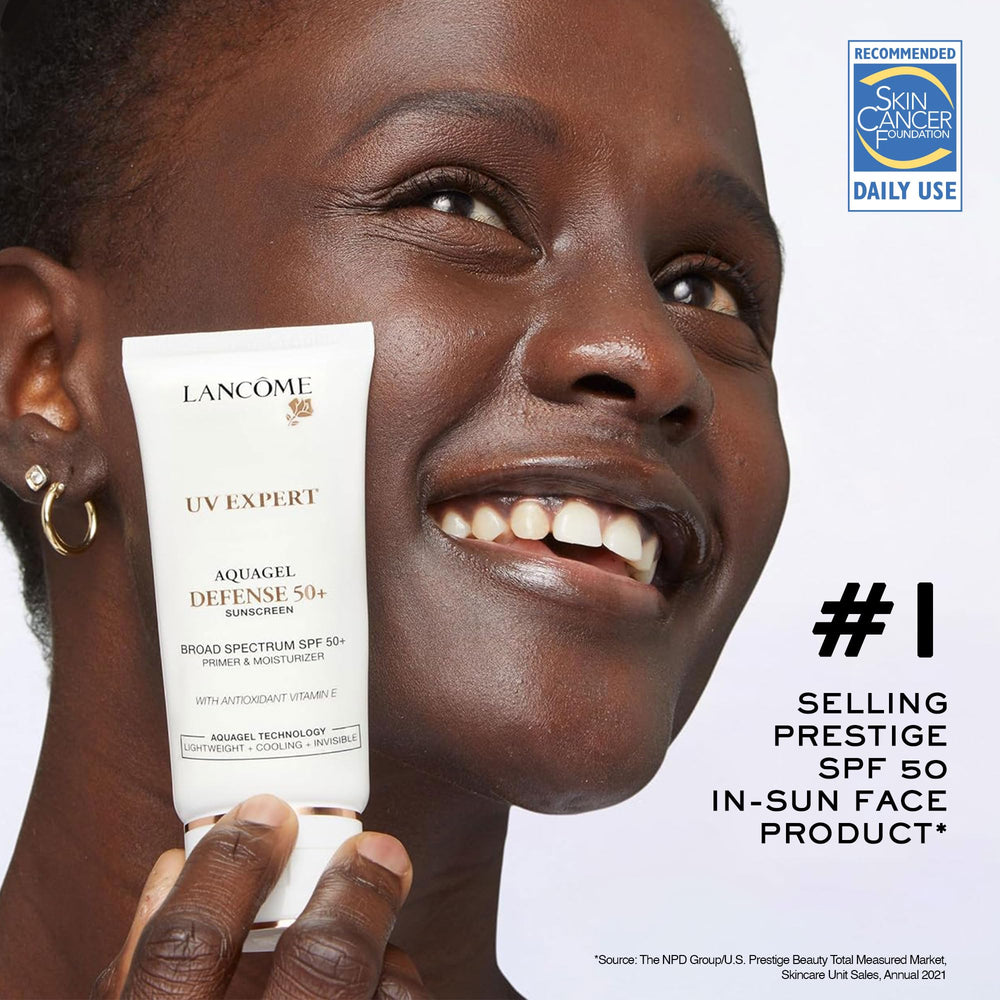 Lancôme UV Expert Defense Aquagel texture on hand for quick absorption