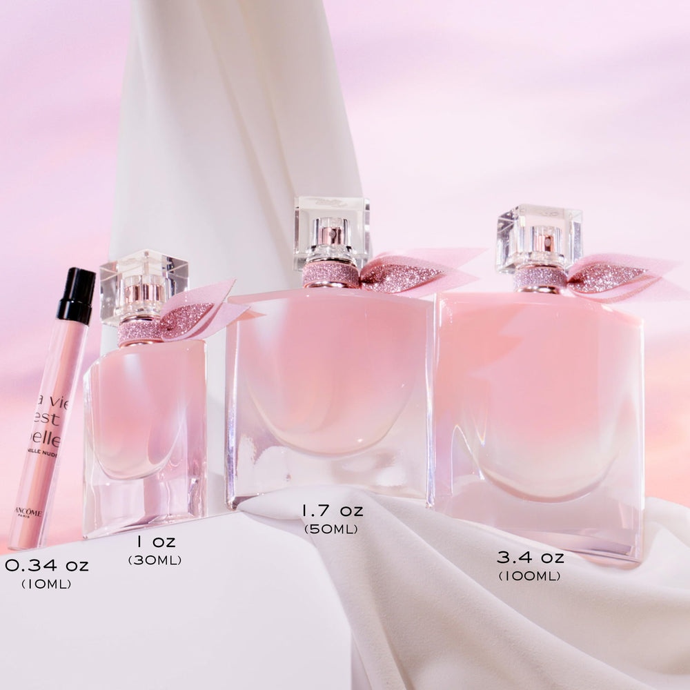 Lancôme White Musk finish suggests a clean, soft scent trail.
