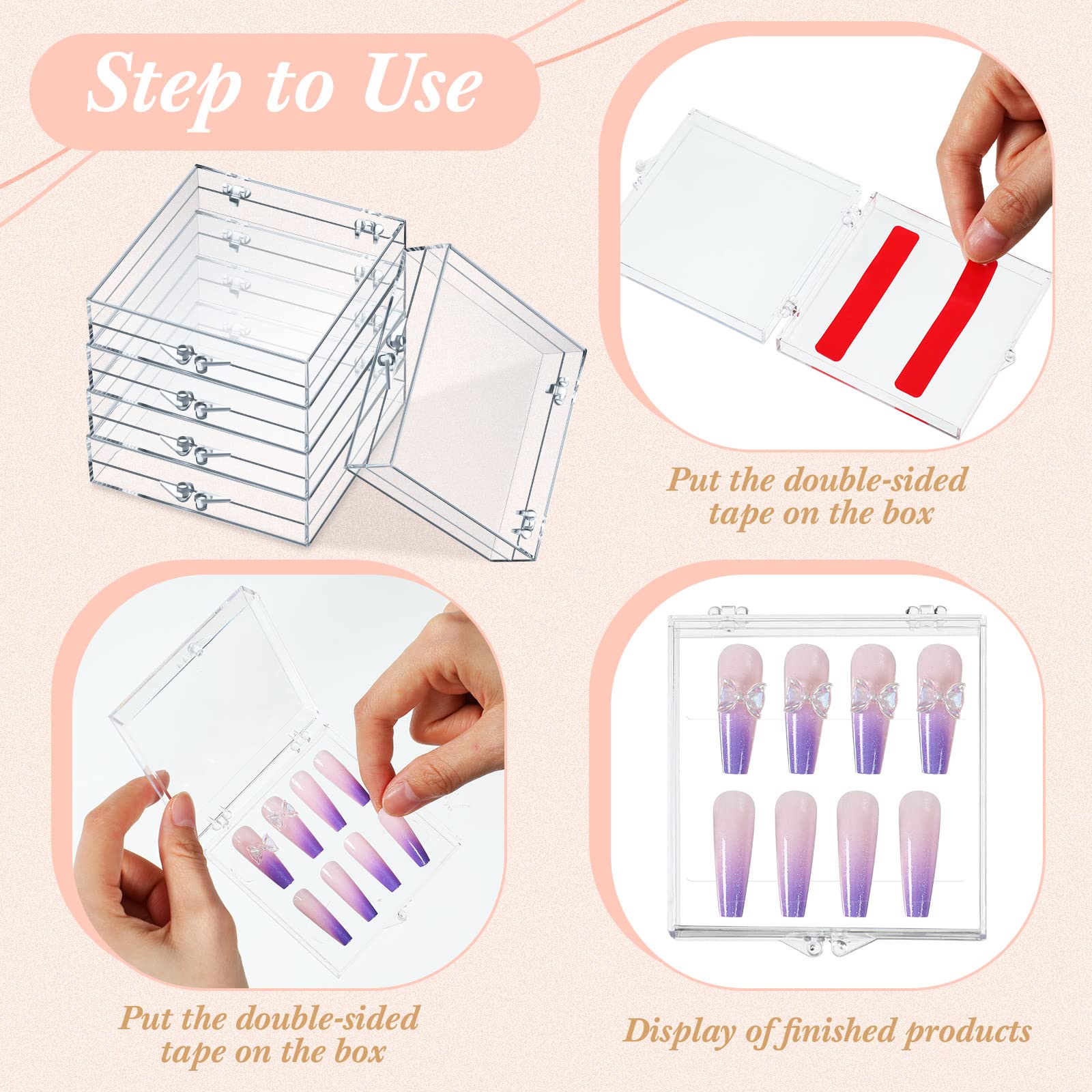 Landhoow adhesive-tape-30-pieces provides extra stability for secure nail displays.
