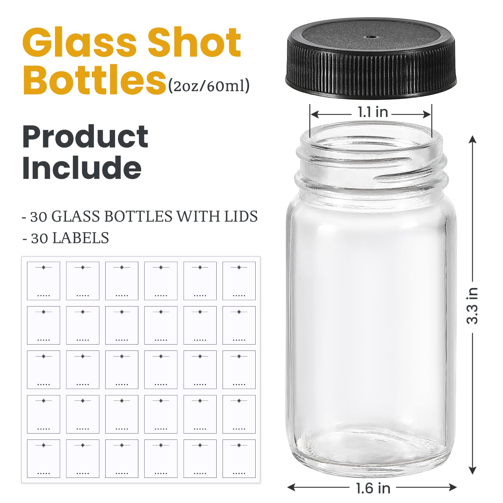 LANDNEOO bulk pack of 30 bottles for meal prep and refillable storage.