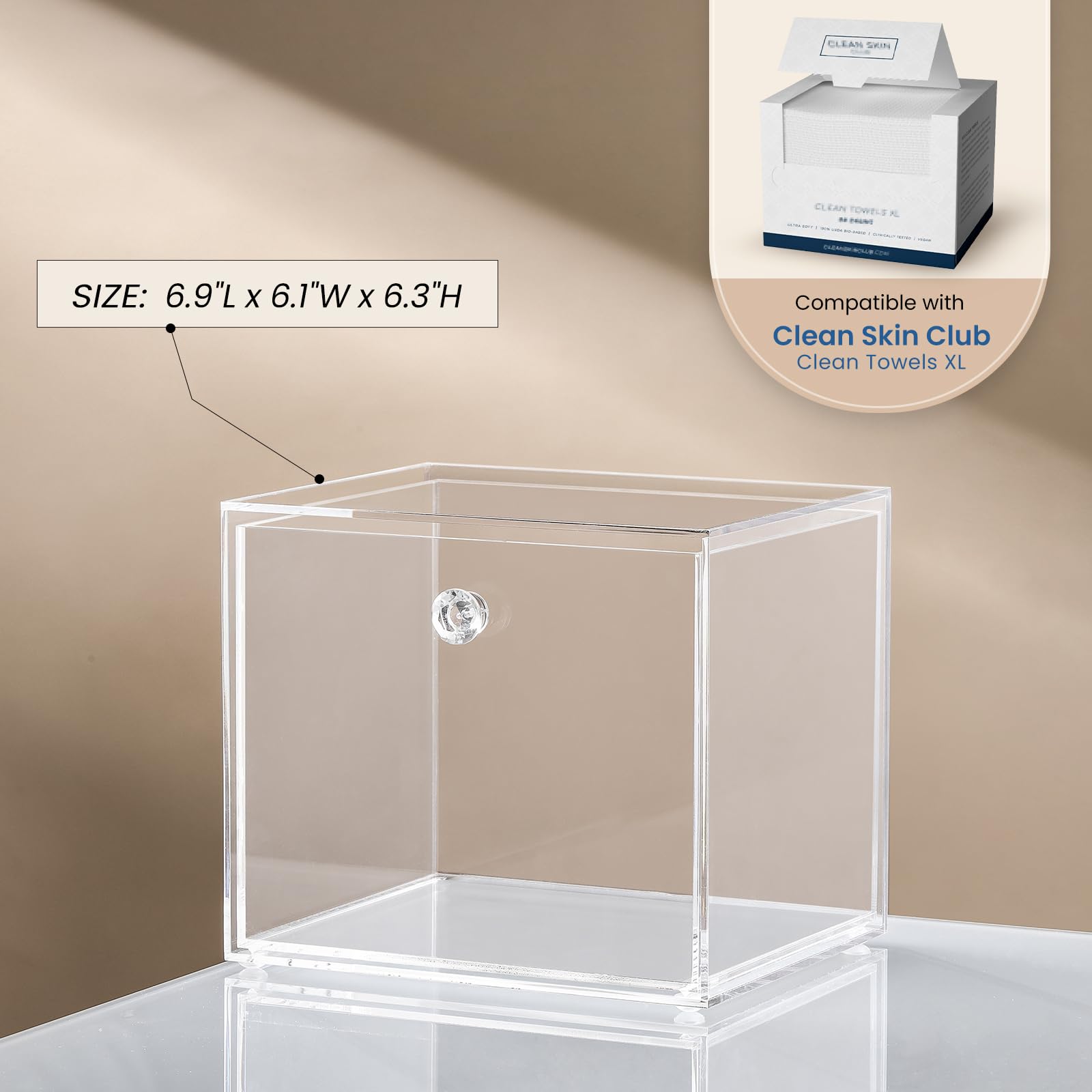 Landneoo disposable face towel container box, inside-drawer, organized towel storage for daily routines.