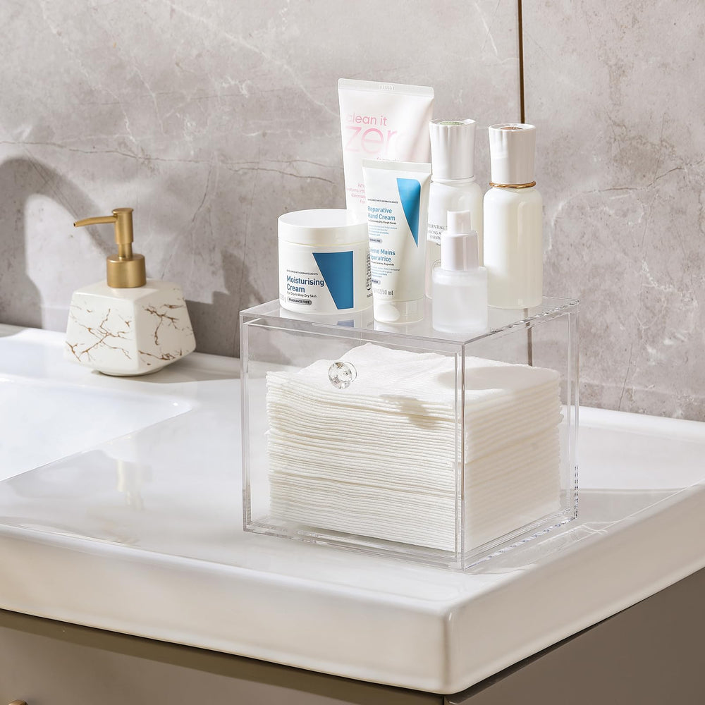 LANDNEOO organizador de tocador moderno para maquillaje y toallas
