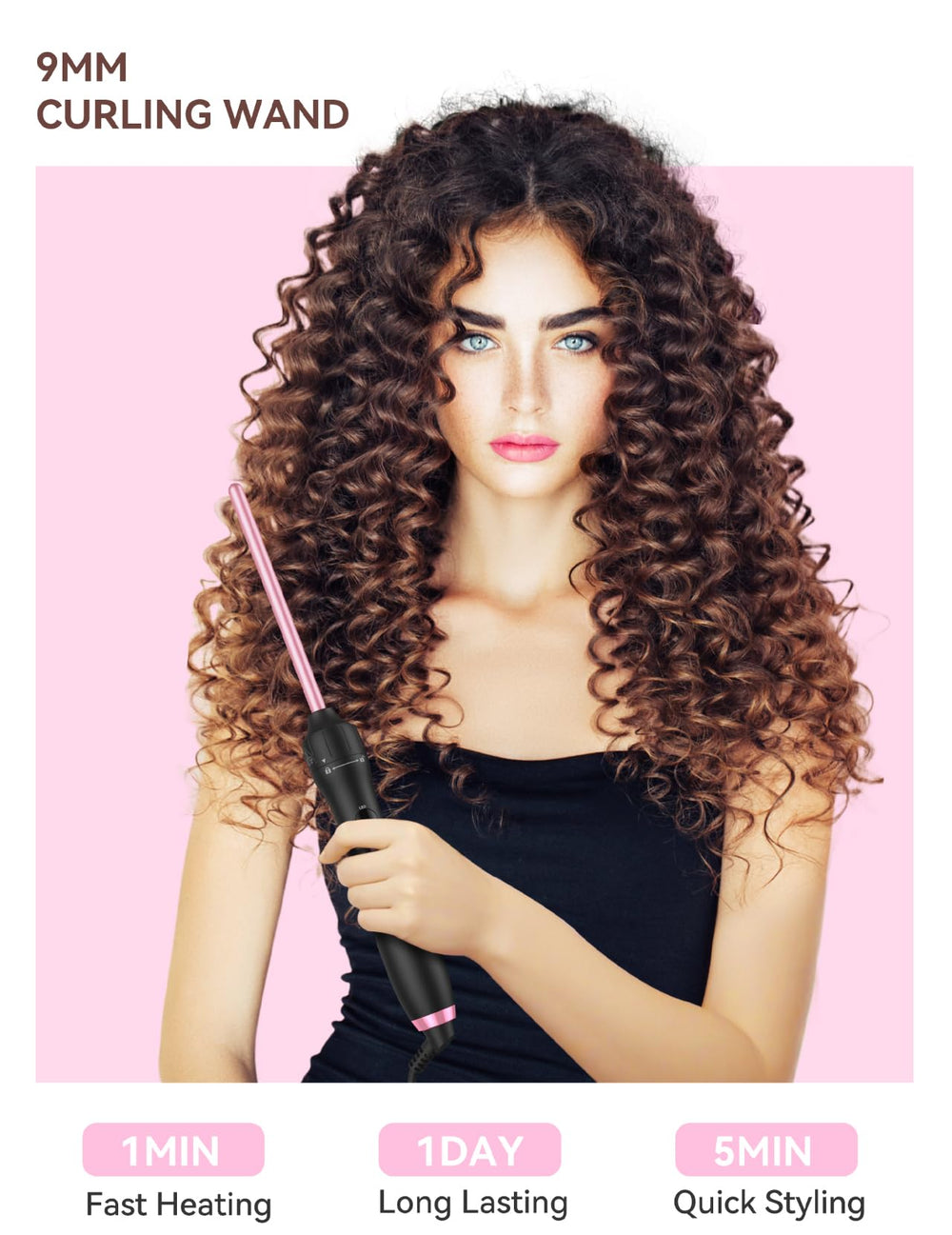 LANDOT 25mm figure-8 barrel for uniform, voluminous curls