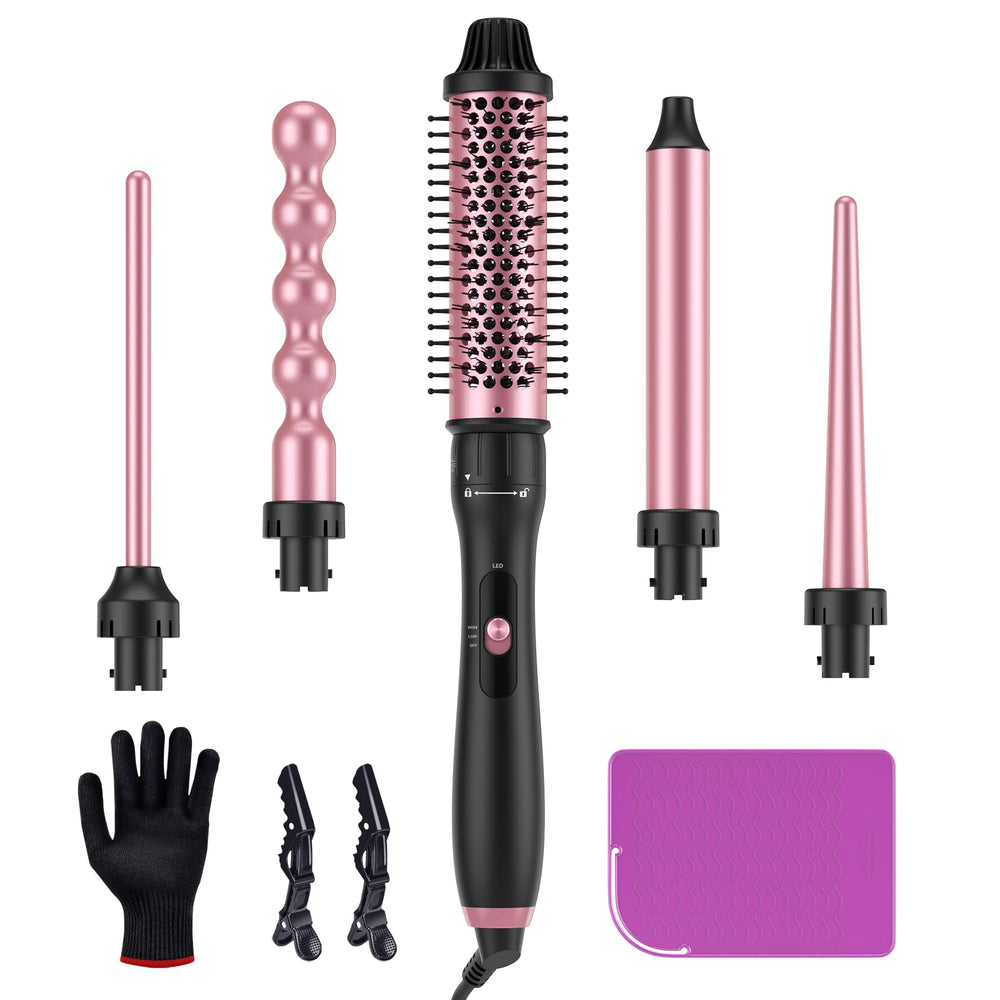 LANDOT 5-in-1 curling wand attachments for versatile styling options like spirals and waves