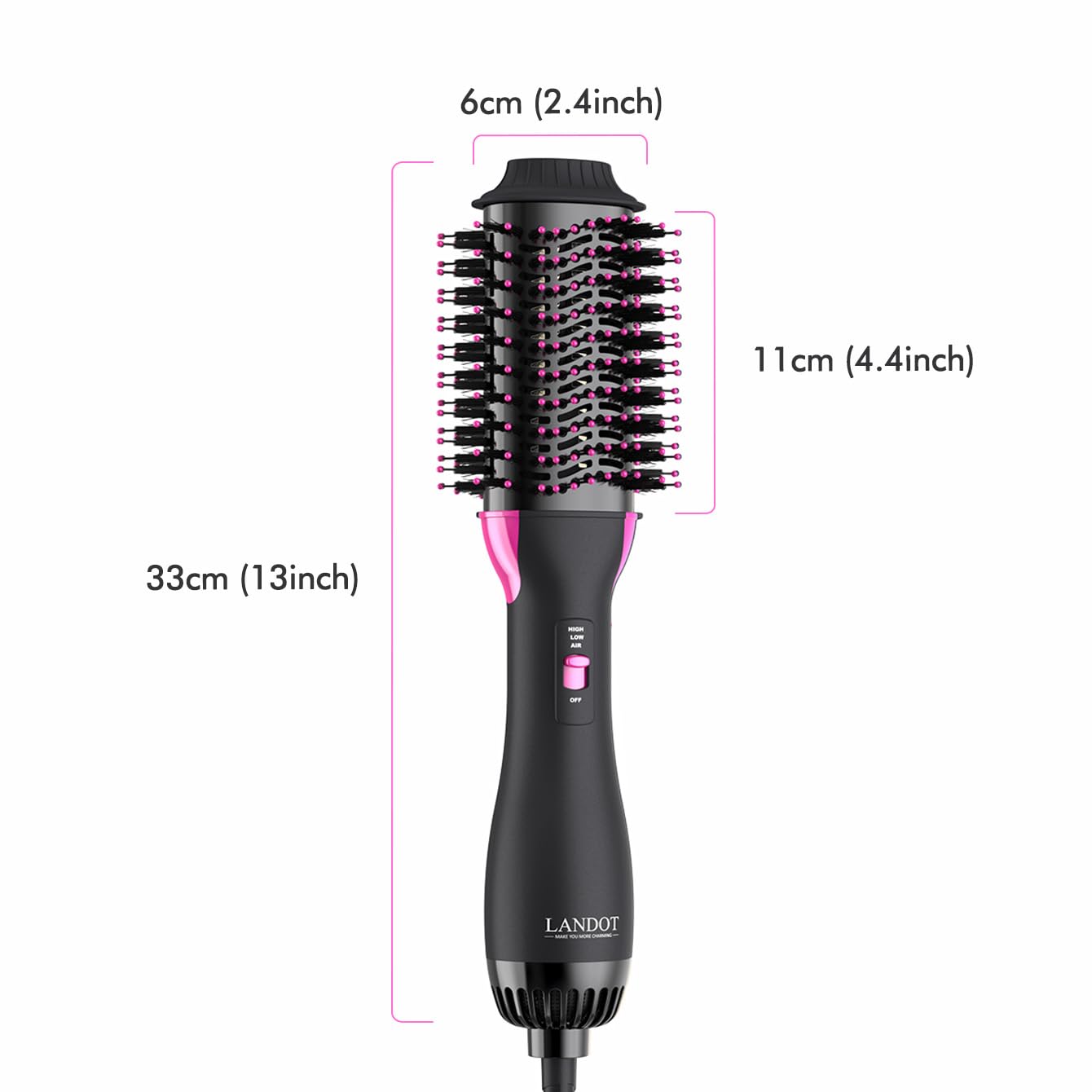 LANDOT hair dryer brush delivers salon-blowout shine and volume