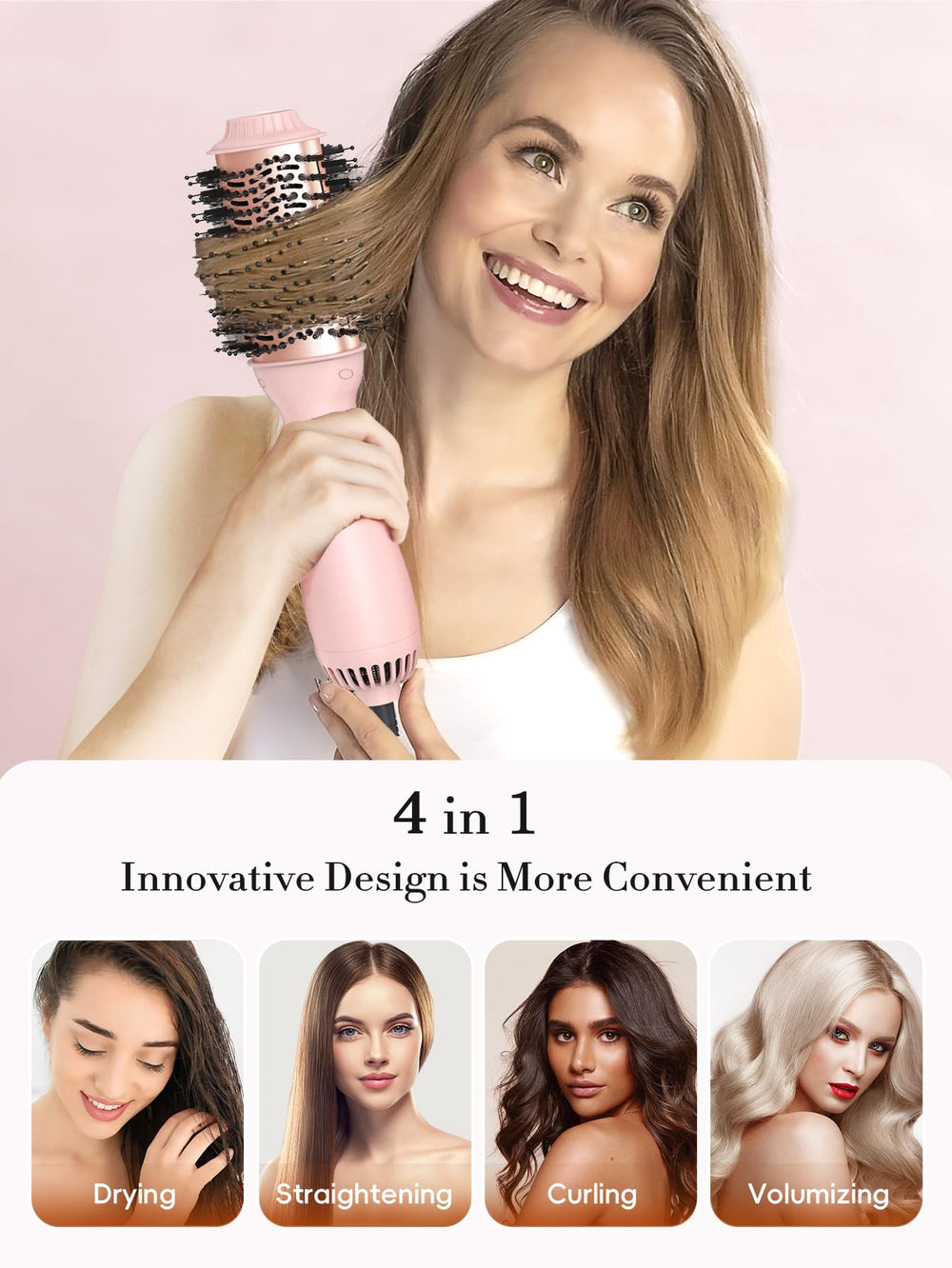 LANDOT nylon-pin tufted bristles detangle while adding volume.
