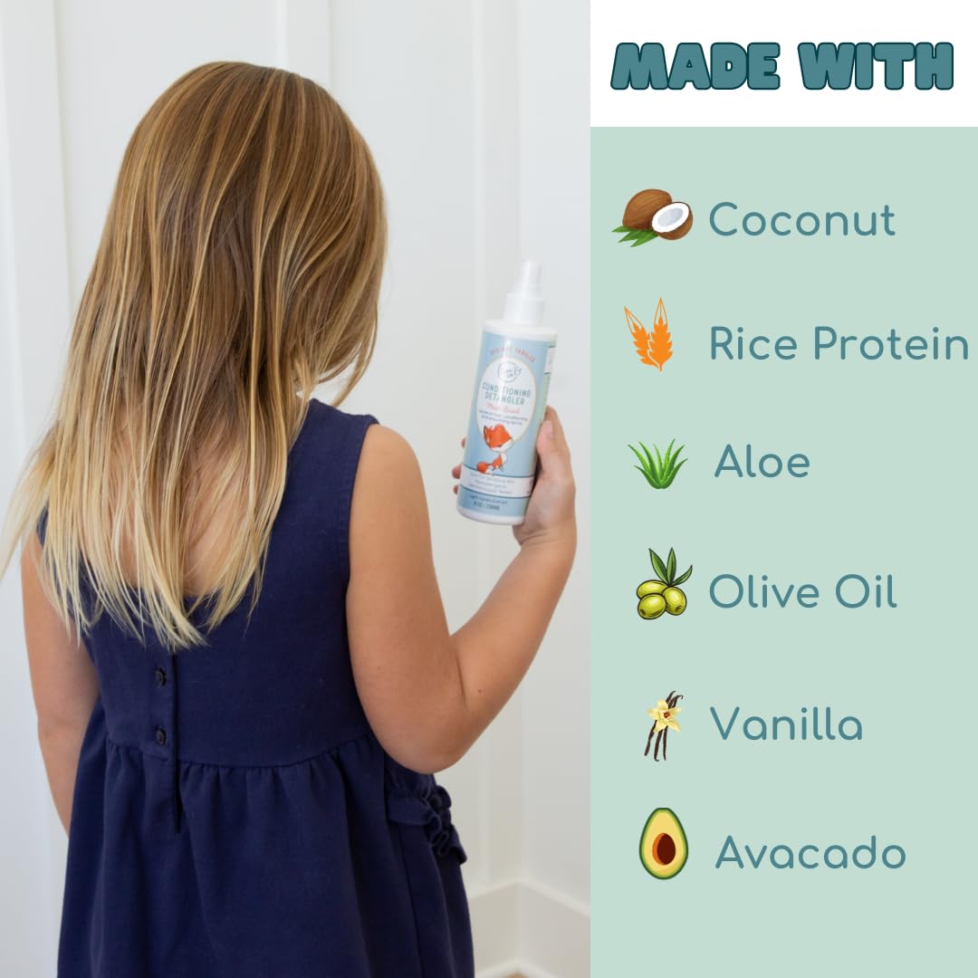 LANE & CO Conditioning Detangler Spray avocado-coconut ingredients highlighted for conditioning.