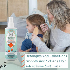 LANE & CO Conditioning Detangler Spray in a child's hair being combed.
