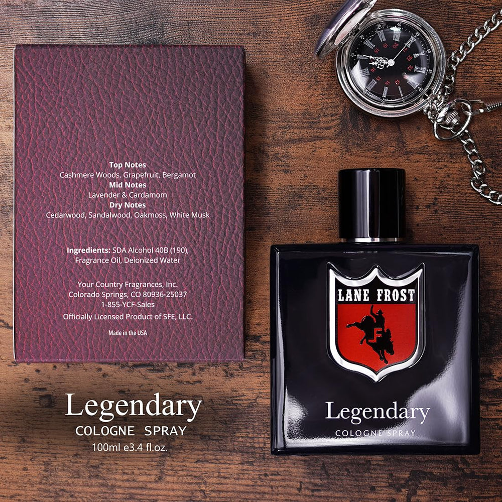 Lane Frost Legendary musk close-up signaling lasting fragrance for work and evenings