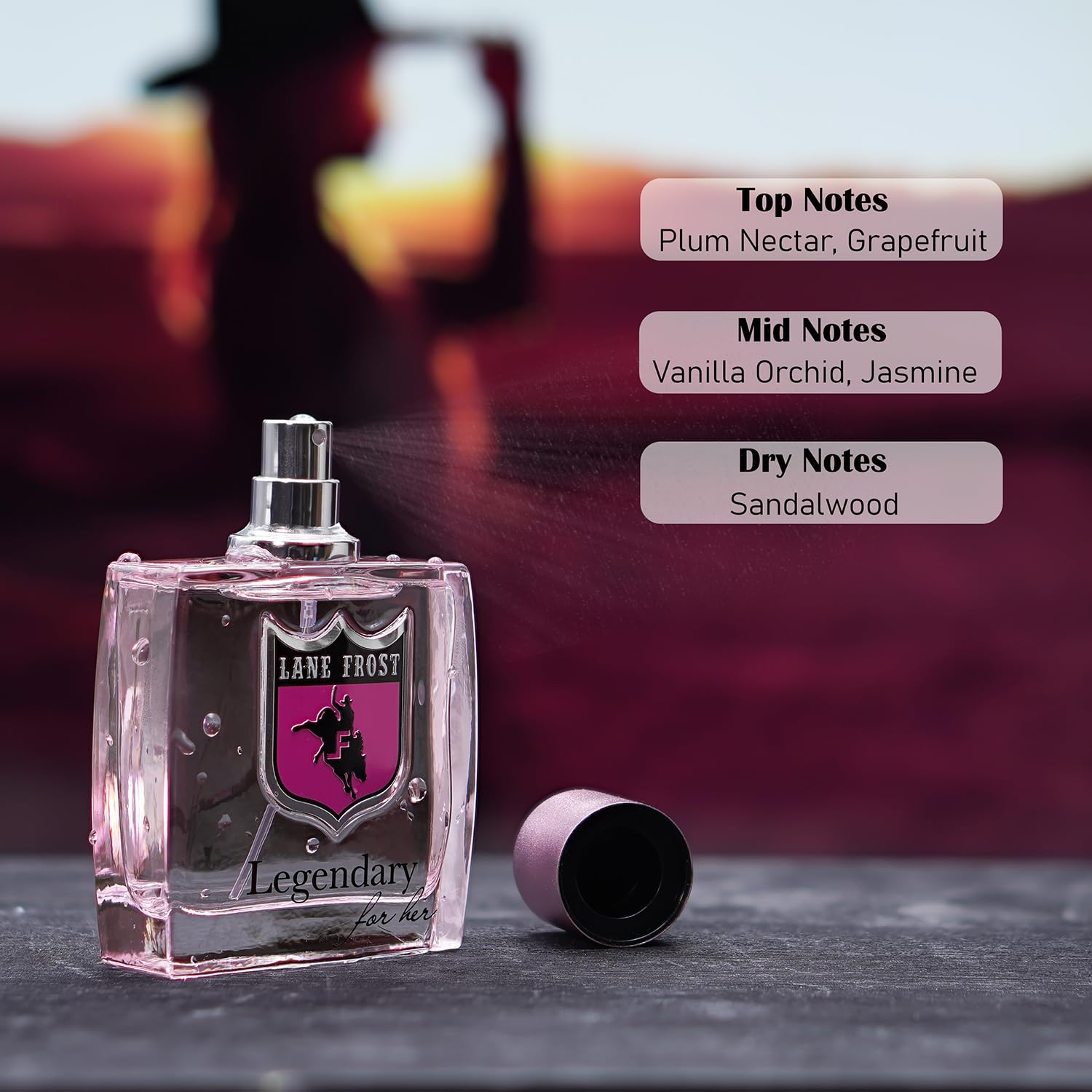 Lane Frost Legendary For Her packaging box highlights gift-ready presentation and brand heritage