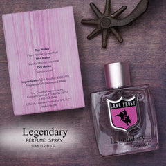 Lane Frost Legendary For Her spray application image demonstrates easy, even mist for daily wear