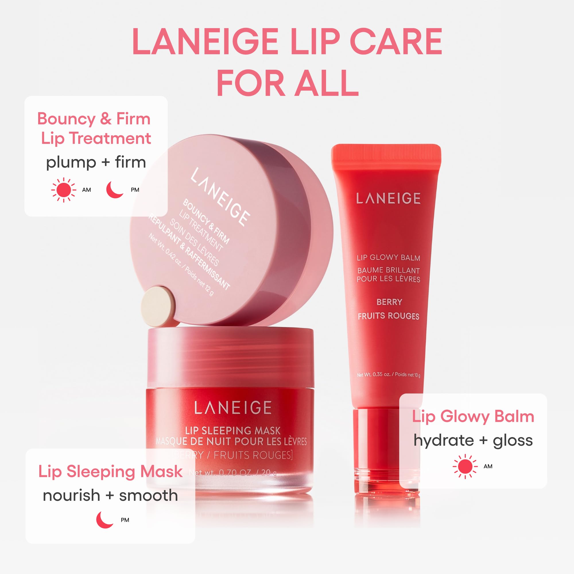 LANEIGE Bouncy & Firm Lip Treatment application spread delivers silky, comfortable lip coverage