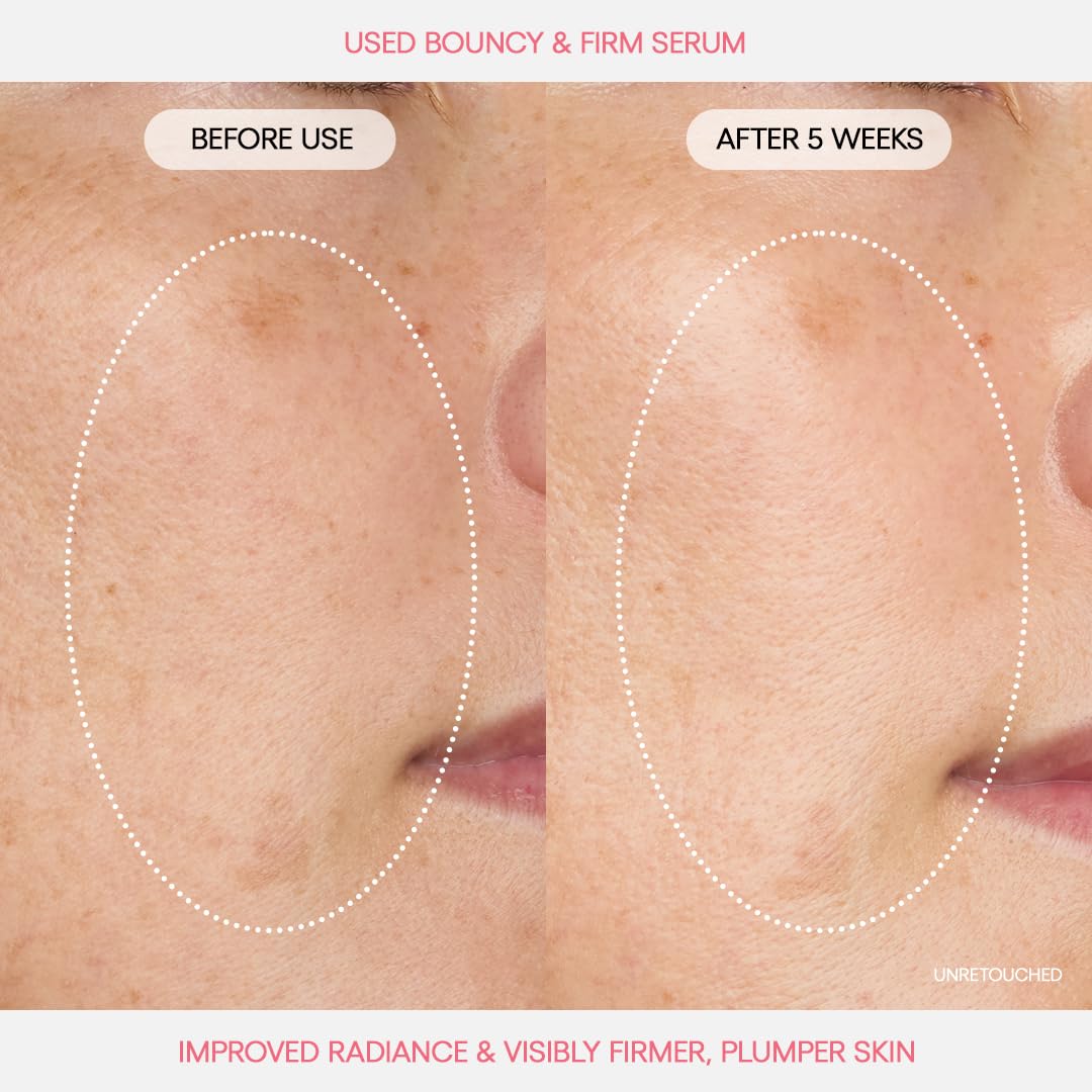 LANEIGE Bouncy & Firm Serum with Peony Complex illustration emphasizing nourishing ingredients.