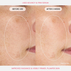 LANEIGE Bouncy & Firm Serum with Peony Complex illustration emphasizing nourishing ingredients.