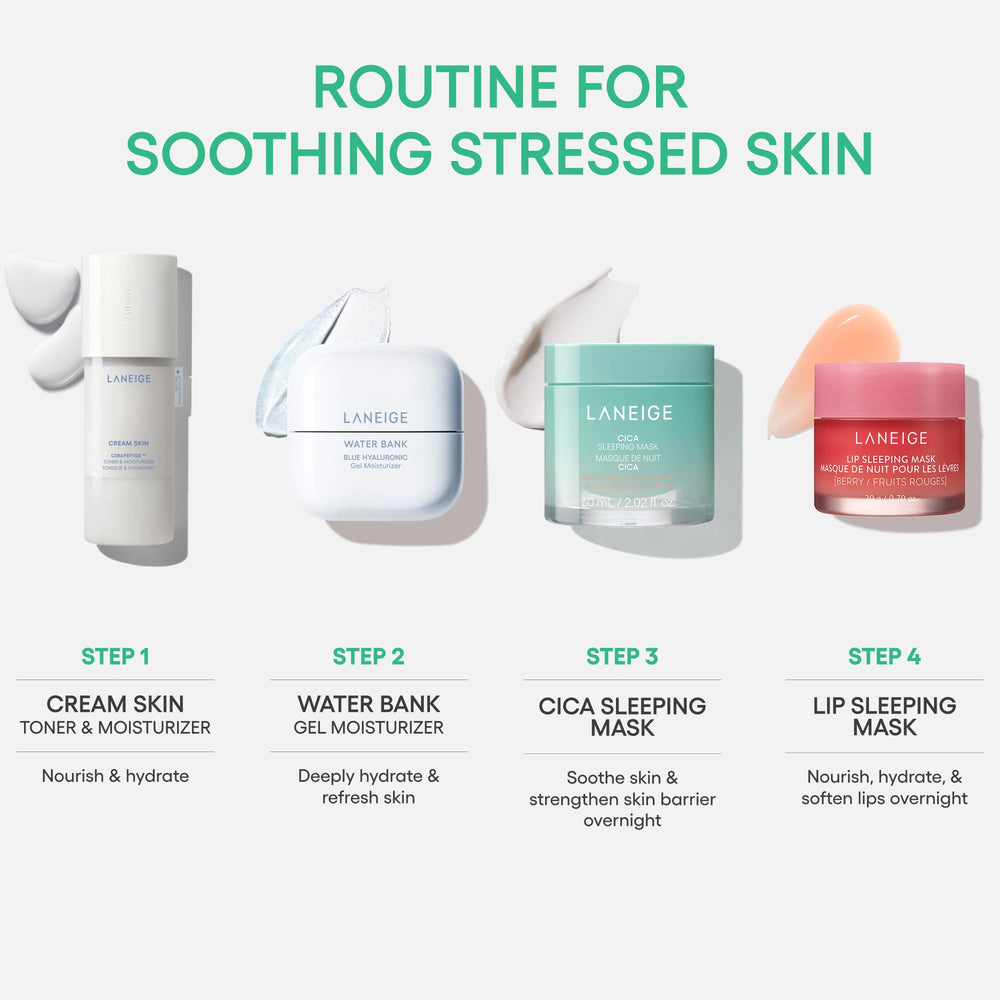 Laneige Cica Sleeping Mask applied and absorbed into skin