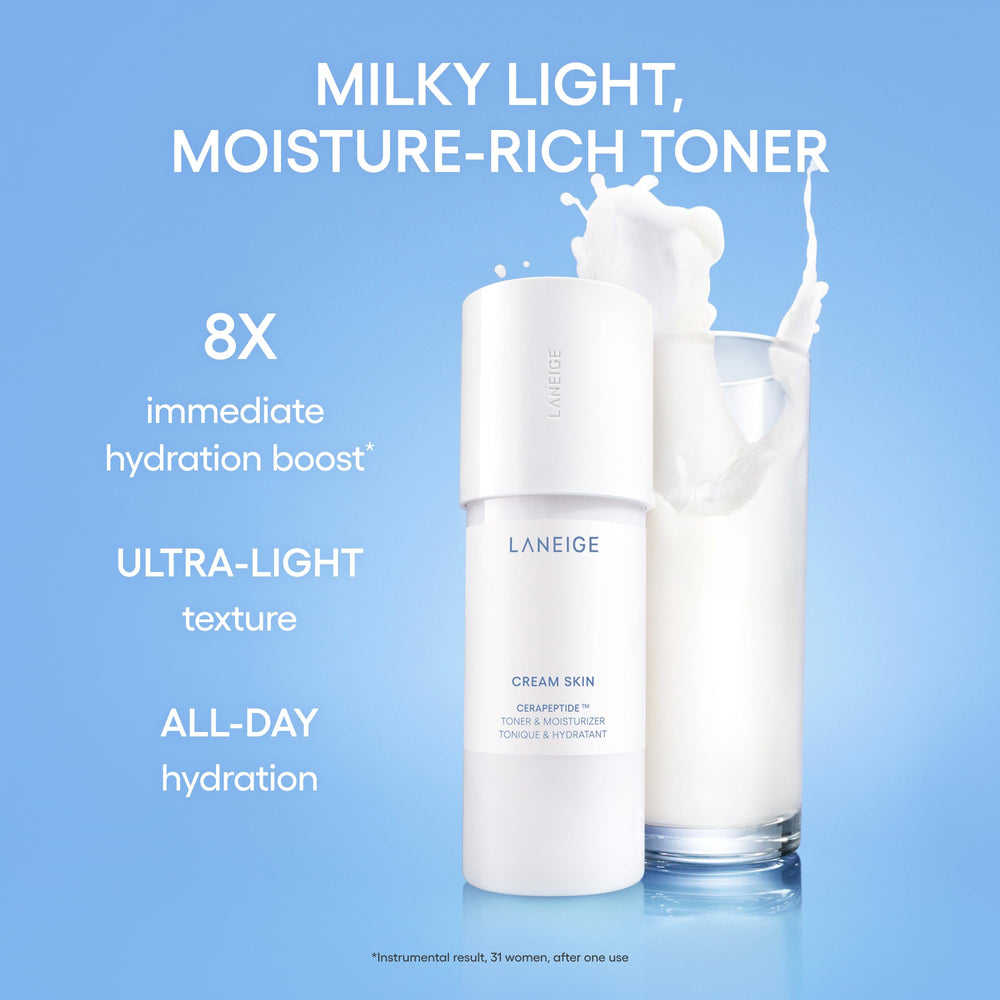 LANEIGE Cream Skin Toner refill bottle showing reusable packaging