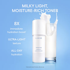 LANEIGE Cream Skin Toner refill bottle showing reusable packaging