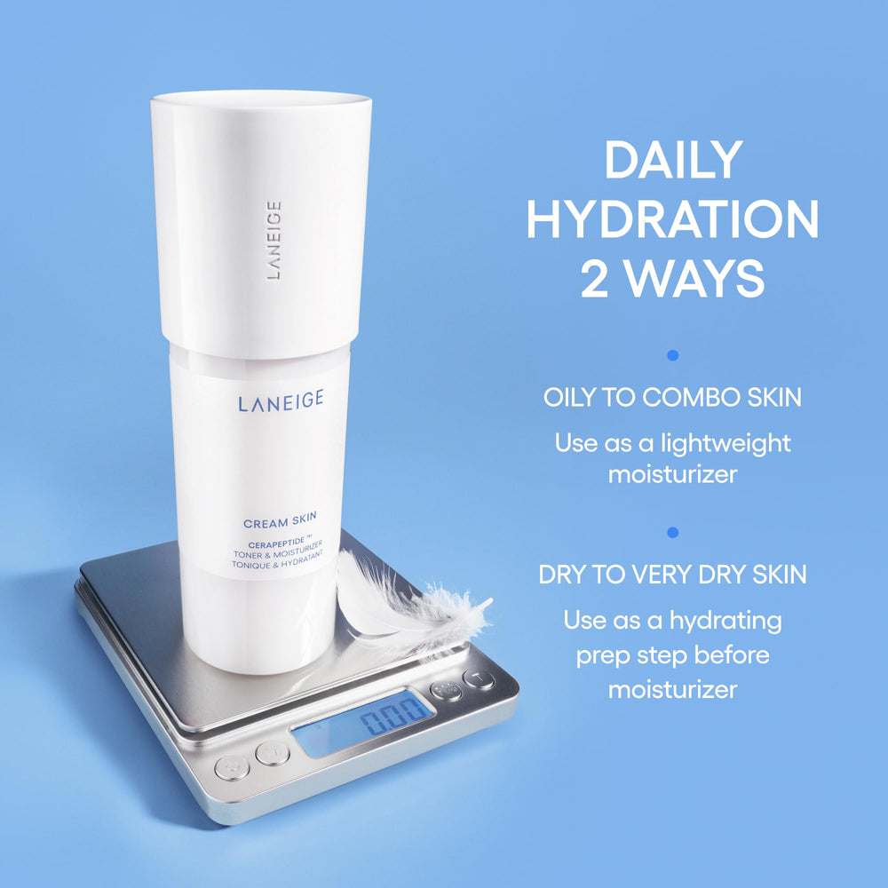 Laneige glass-skin finish moment after application for hydrated radiance.