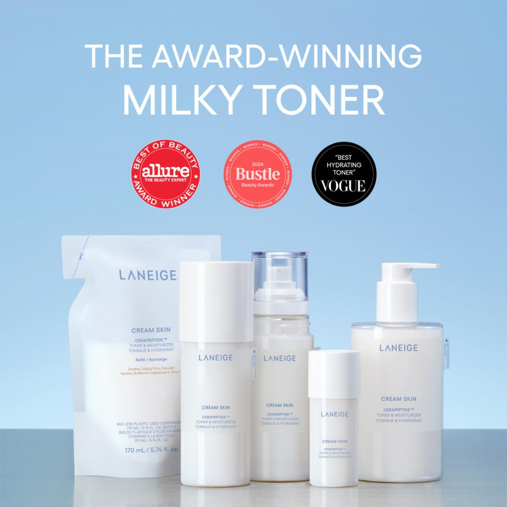 LANEIGE glass skin glow after use with hydrated, plump-looking skin